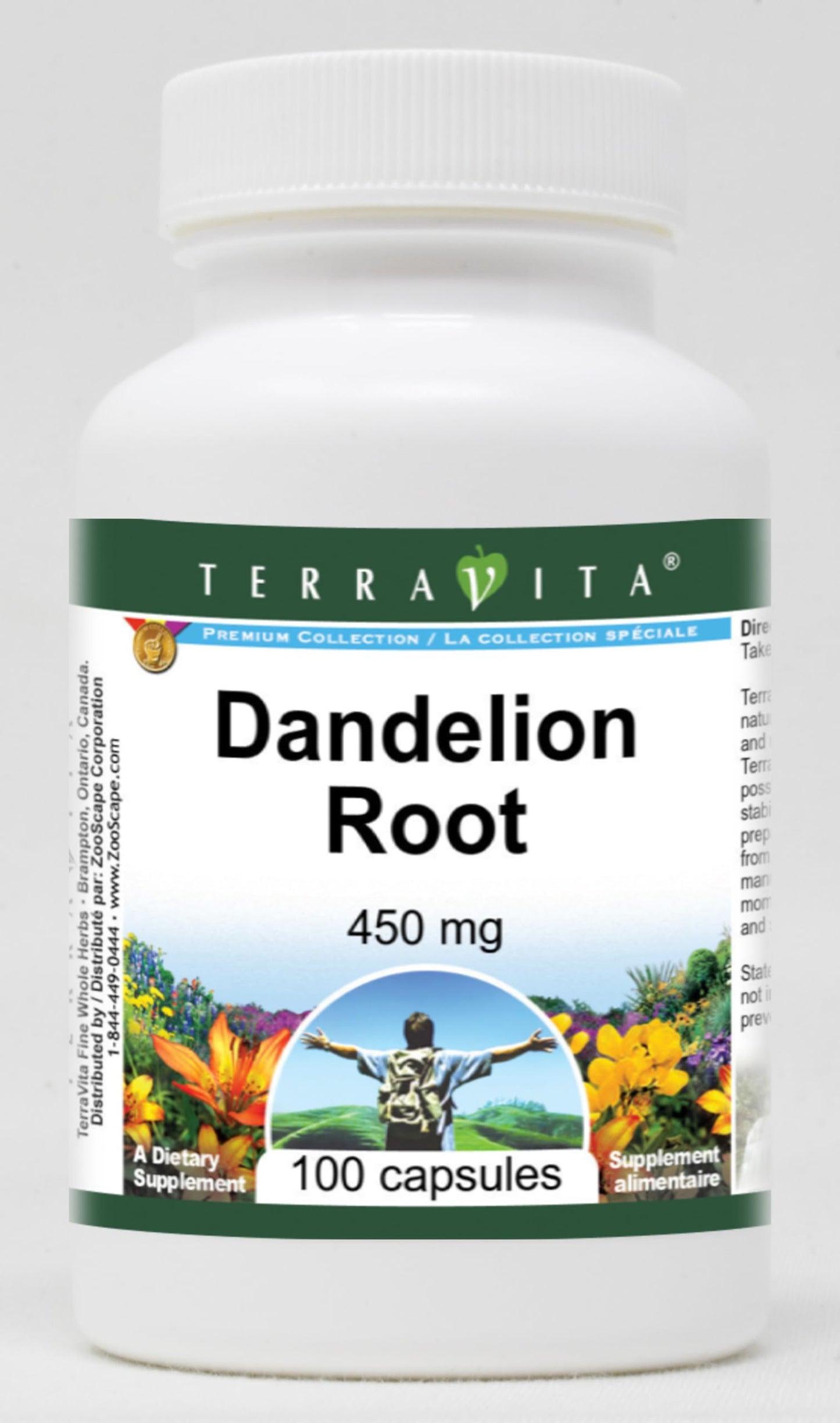 Terravita Dandelion Root 450 mg Capsule, 300 Capsules