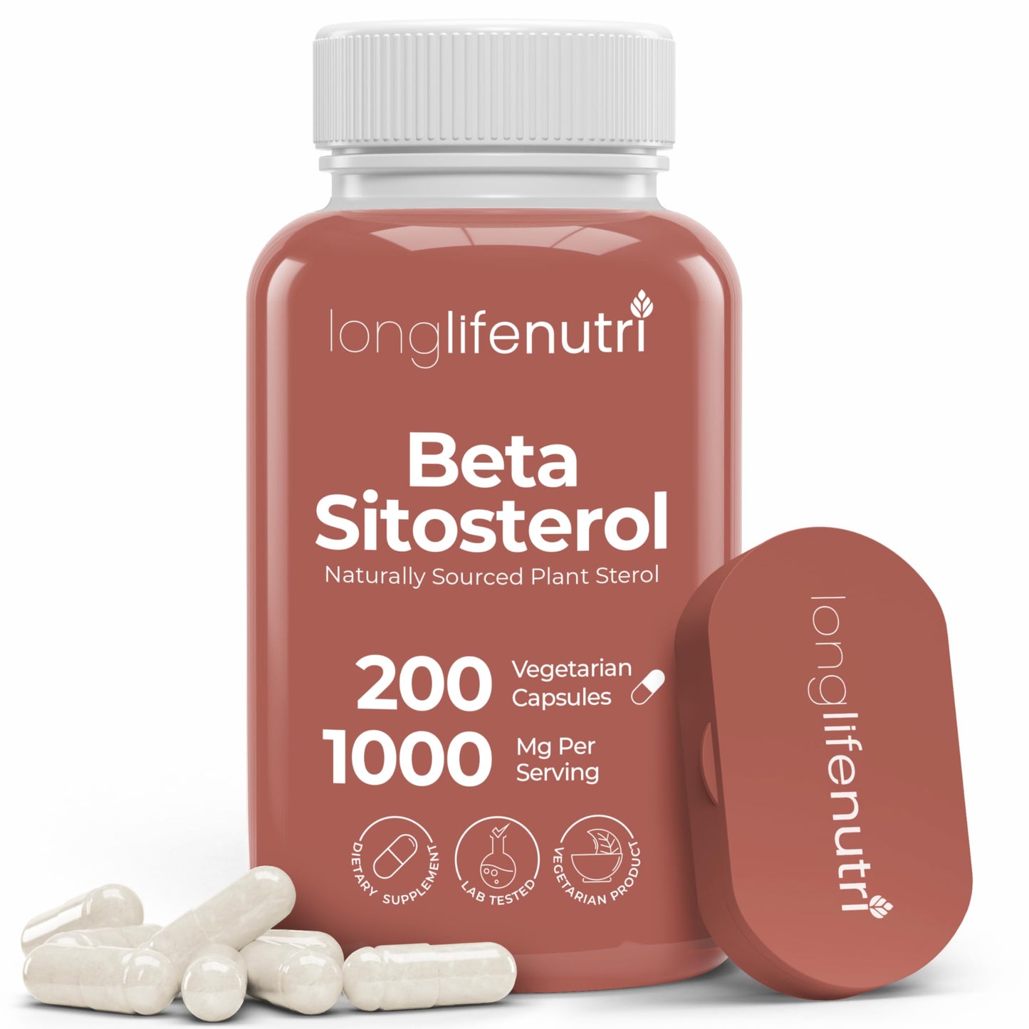 LongLifeNutri Beta Sitosterol 1000mg Capsules 180 Count