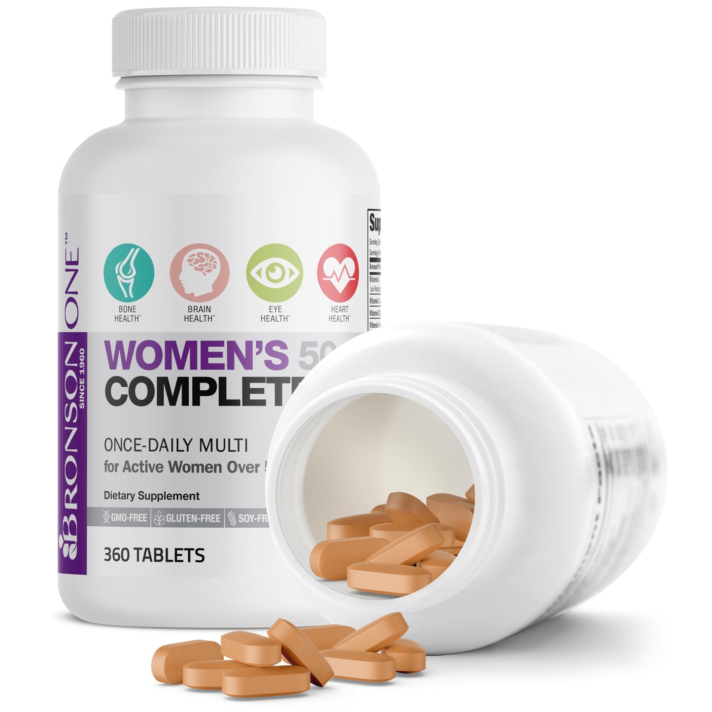 Bronson ONE Daily Women’s 50+ Complete Multivitamin Multimineral Tablet, 360 Tablets