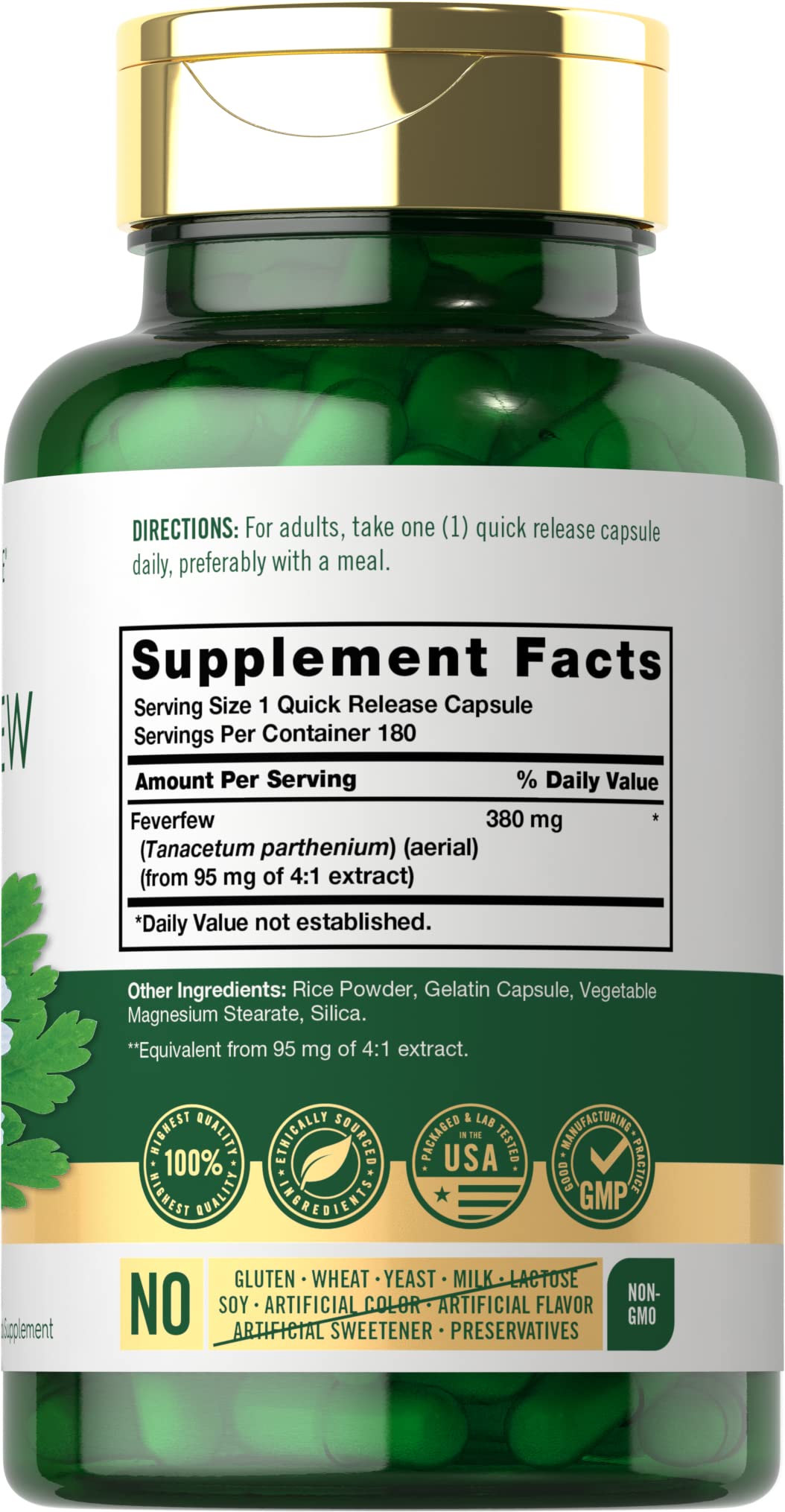 Carlyle Feverfew Capsules 180 Count