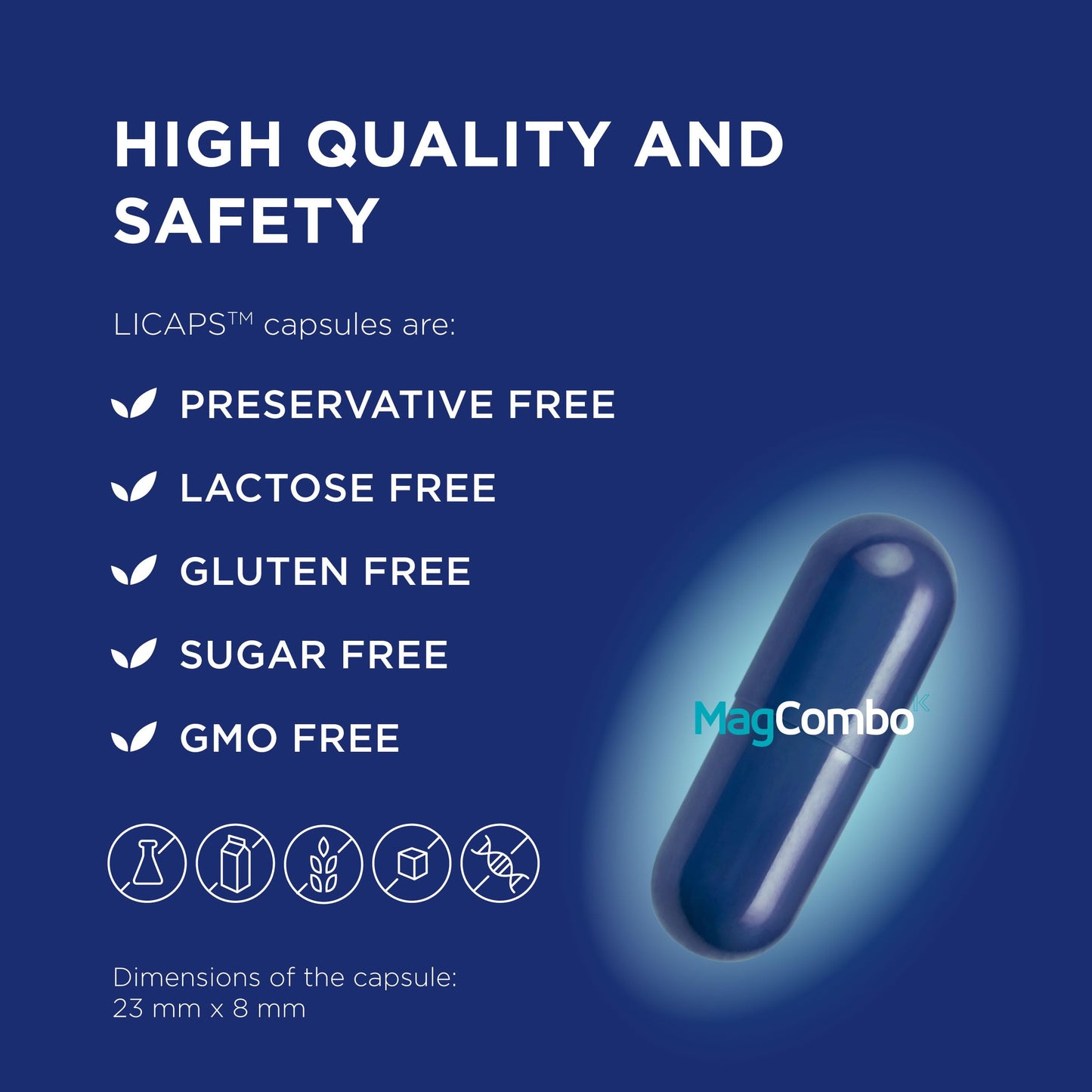 MAGCOMBOK MagCombo Concentrated Pure Magnesium Capsules, 20 Count