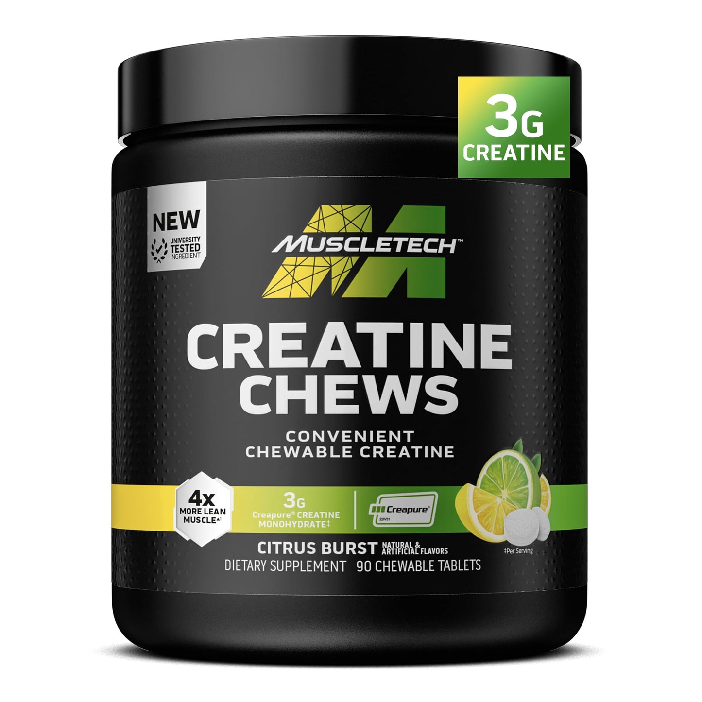 MuscleTech Creatine Chews Chewable Tablets, 90 Tablets