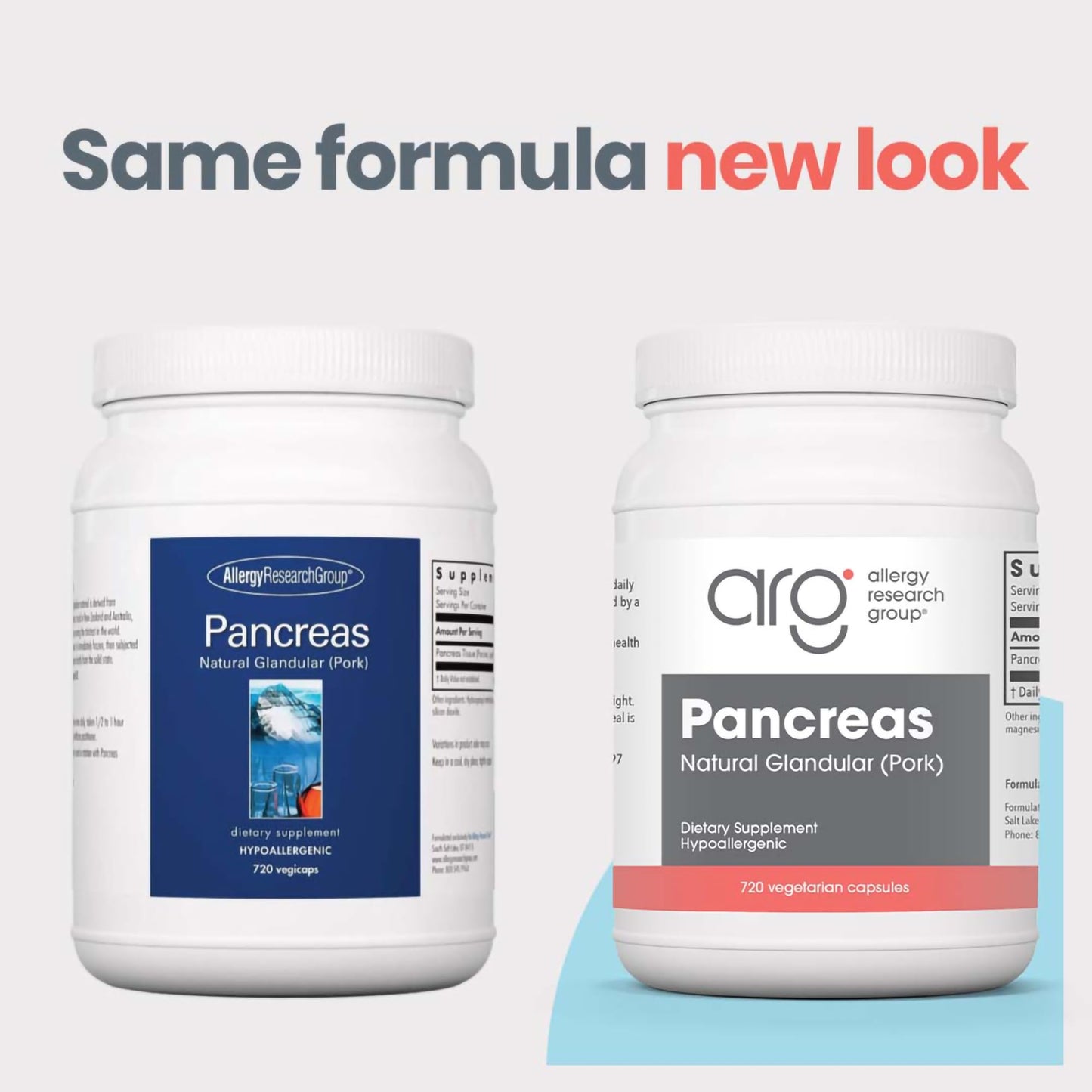 Allergy Research Group ARG Pancreas Natural Glandular Capsules 720