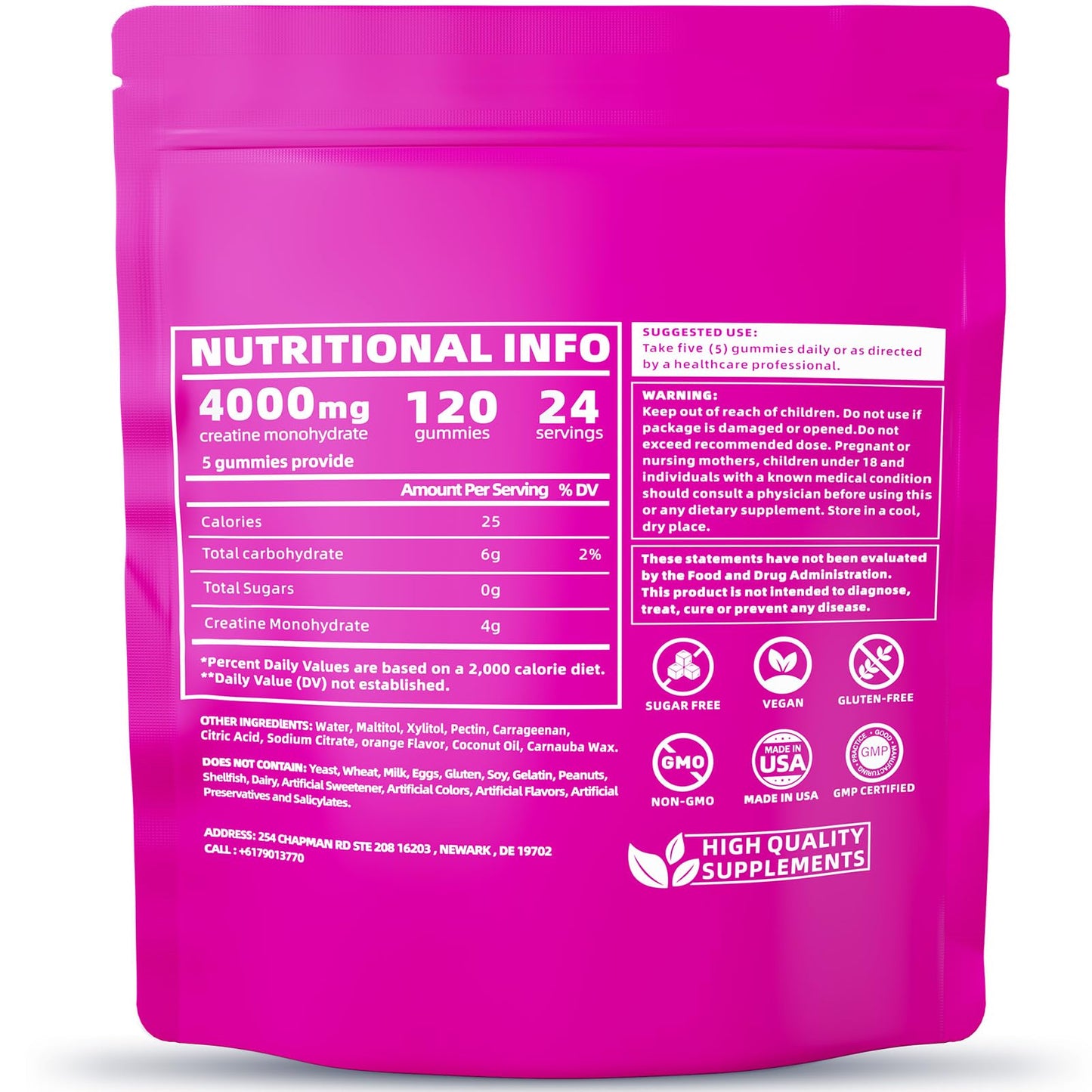 Razuhu Creatine Monohydrate Gummies 100 Count