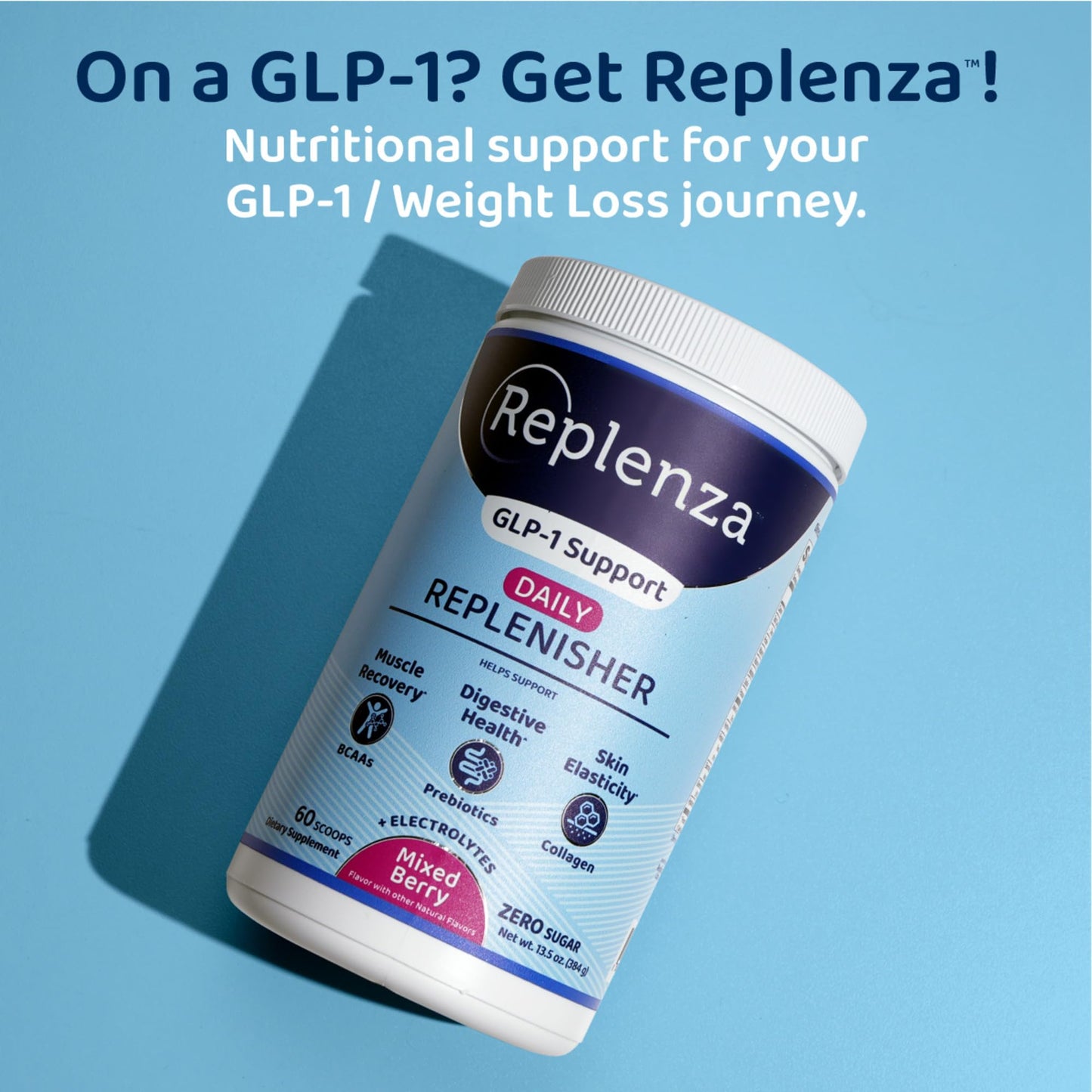 Replenza Daily Replenisher GLP-1 Nutritional Support Powder, 13.5 oz