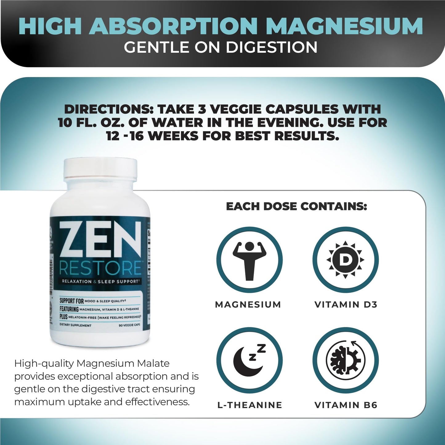 Nutrology Zen Restore Magnesium Capsule 90 Count
