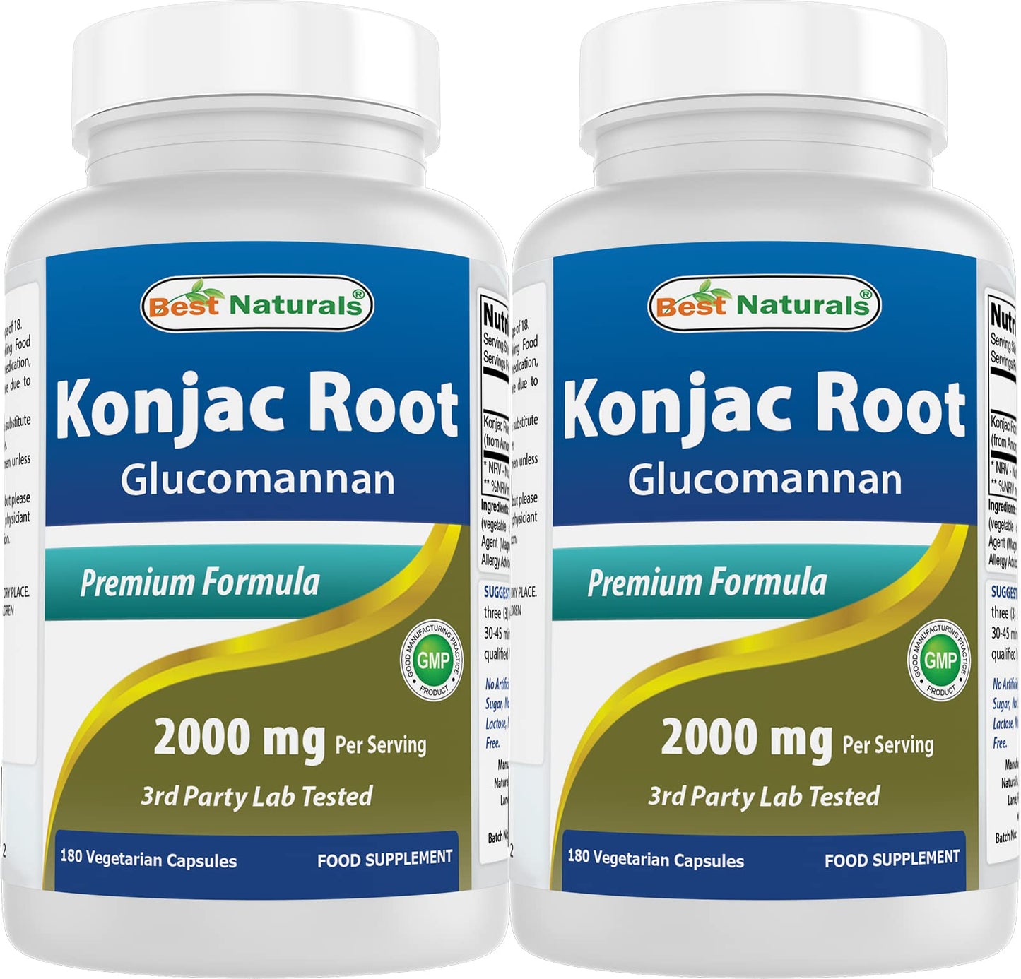 Best Naturals Konjac Glucomannan Root 2000 mg per Serving Capsules, 360 Count