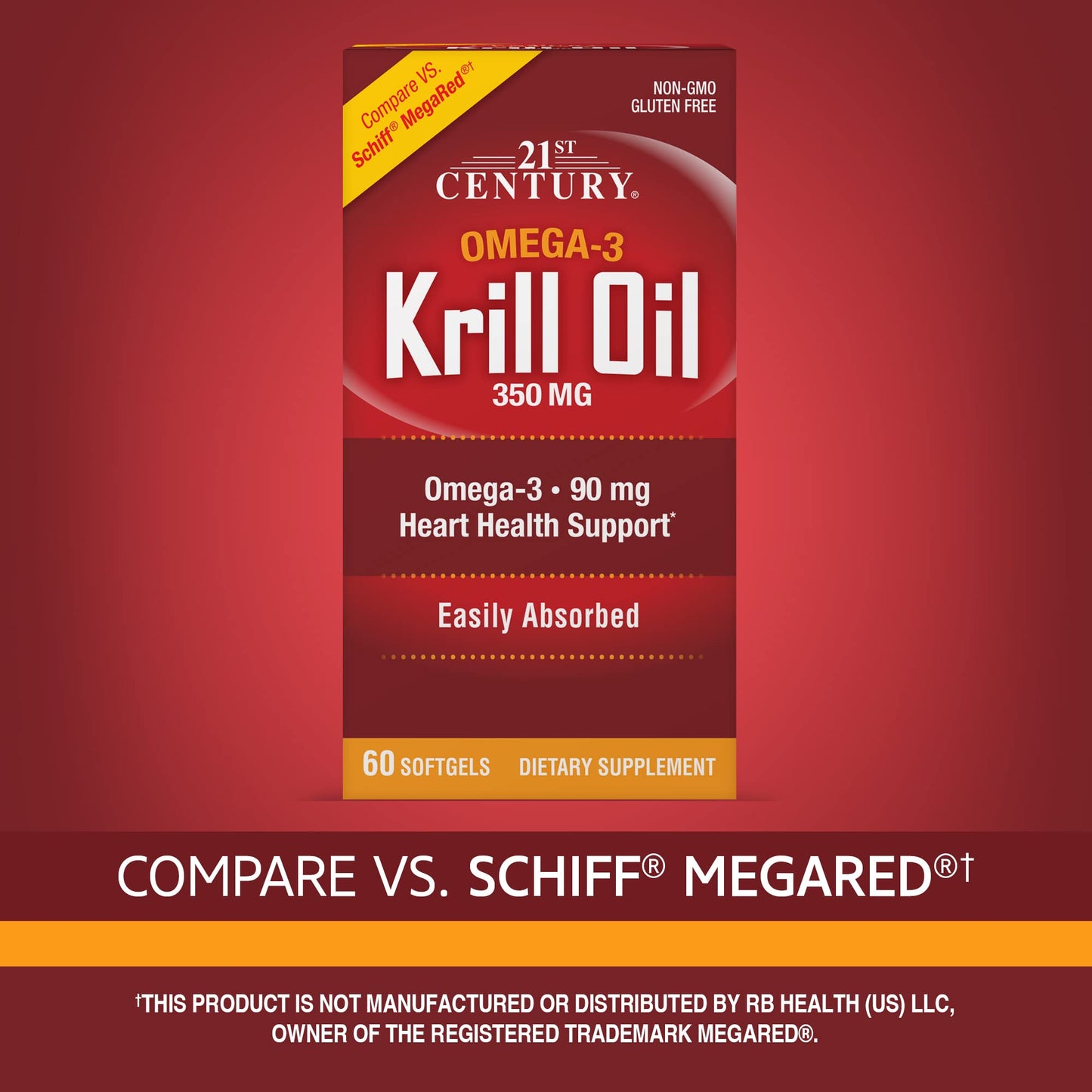 21St Century Krill Oil 300 mg Softgel, 60 Count