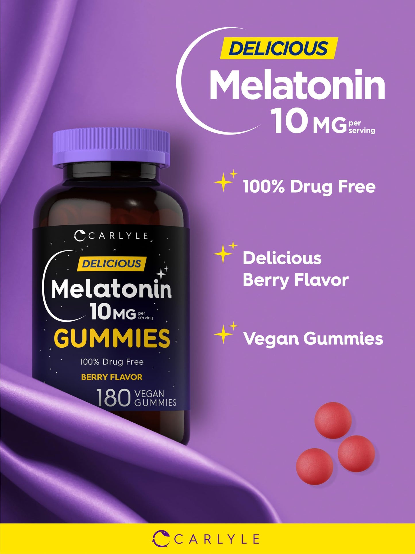 Carlyle Melatonin Gummies 10mg 180 Count