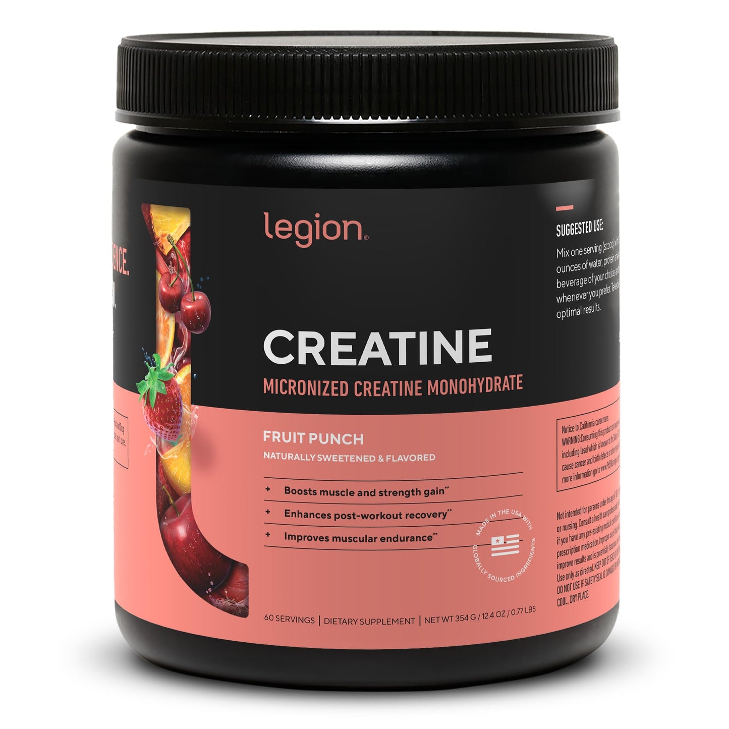 LEGION Micronized Creatine Monohydrate Powder 60 Servings