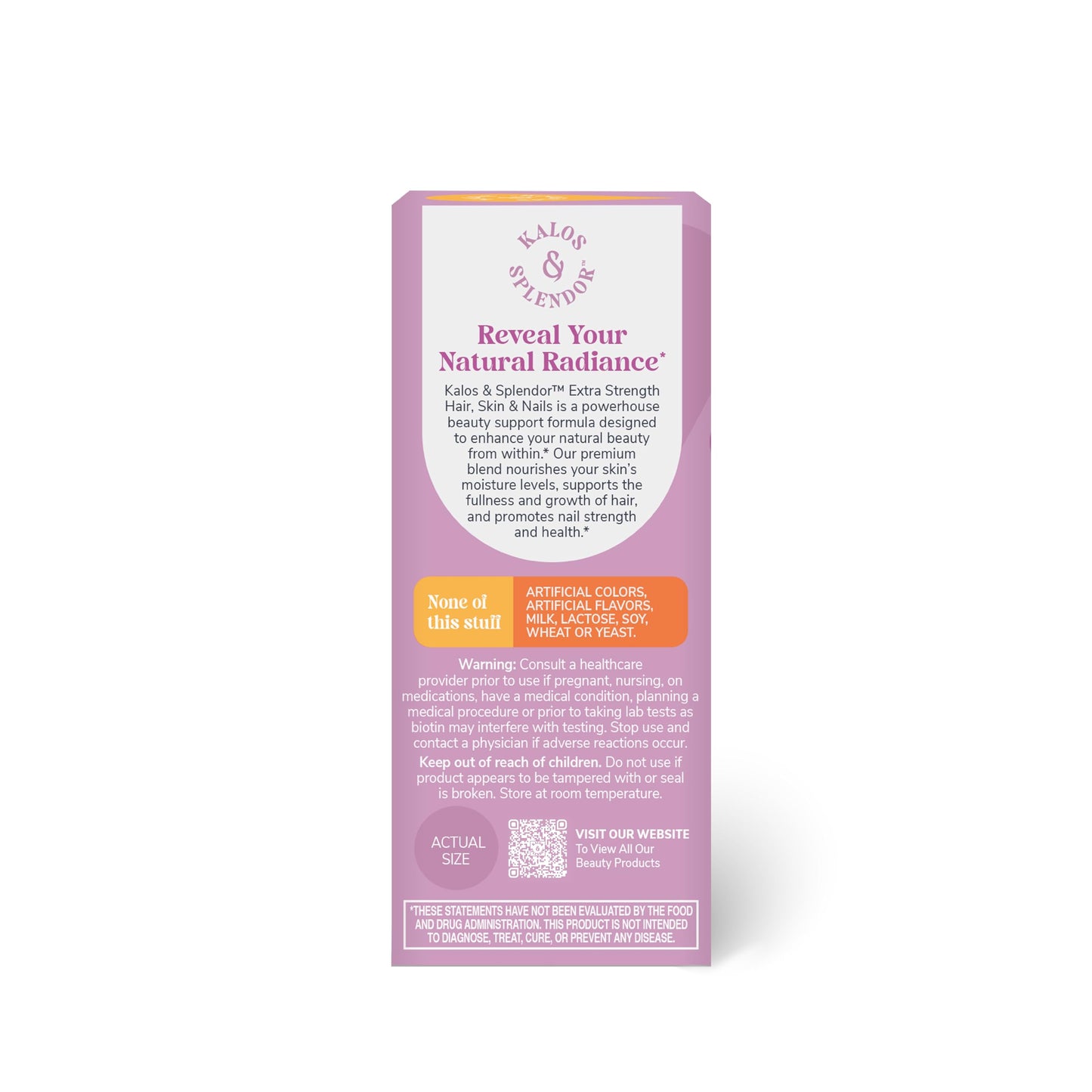 Kalos and Splendor 21st Century Hair, Skin and Nails Tablets, 90 Count