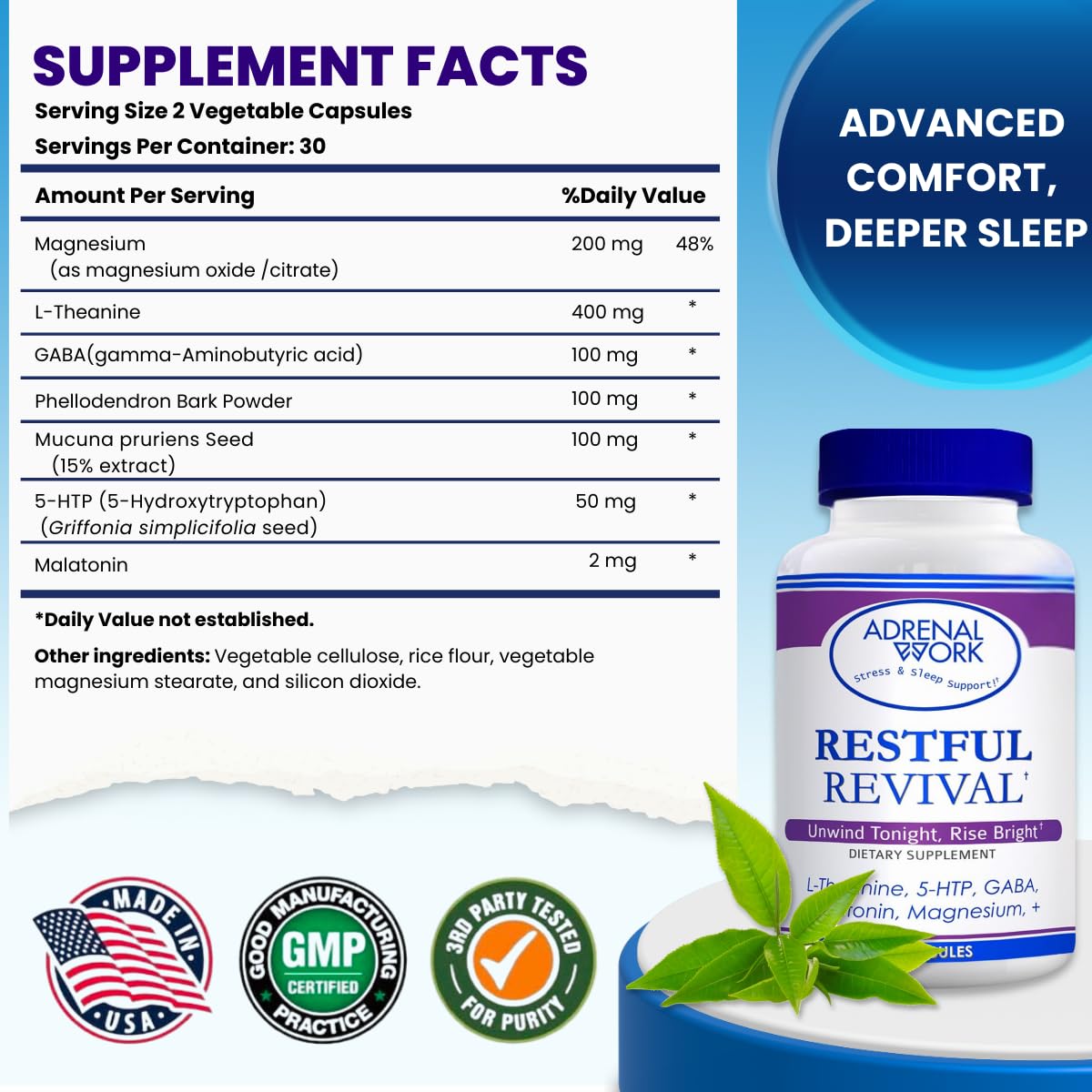 Adrenalwork Relax with Restorative Sleep Capsules, 60 Count