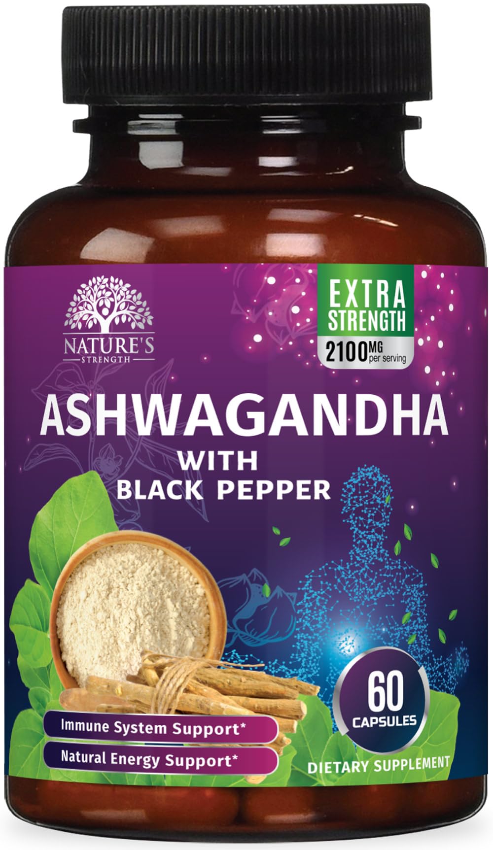 Nature's Strength Ashwagandha Root Extract Capsules, 60 Count