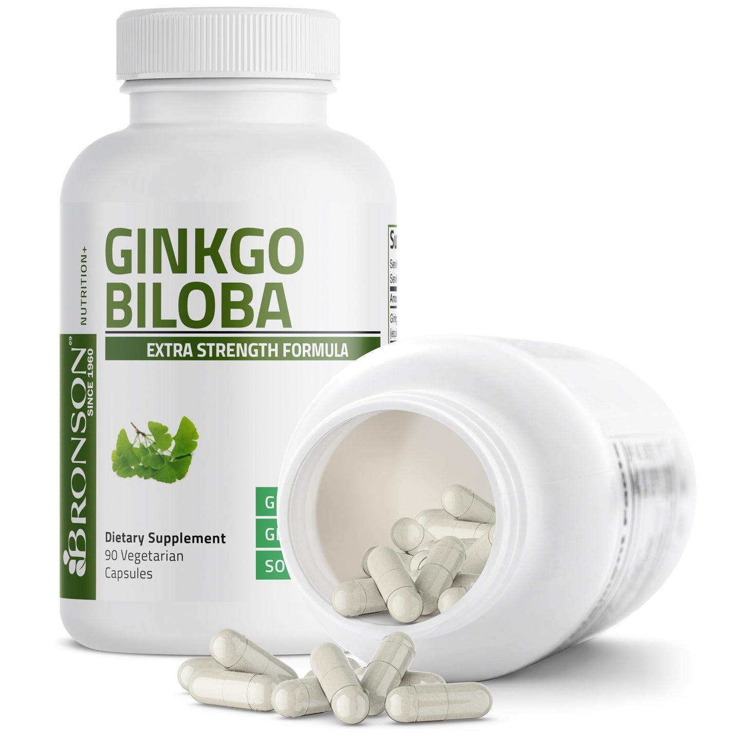 Bronson Ginkgo Biloba Extra Strength Supports Brain Function & Memory 90 Capsules