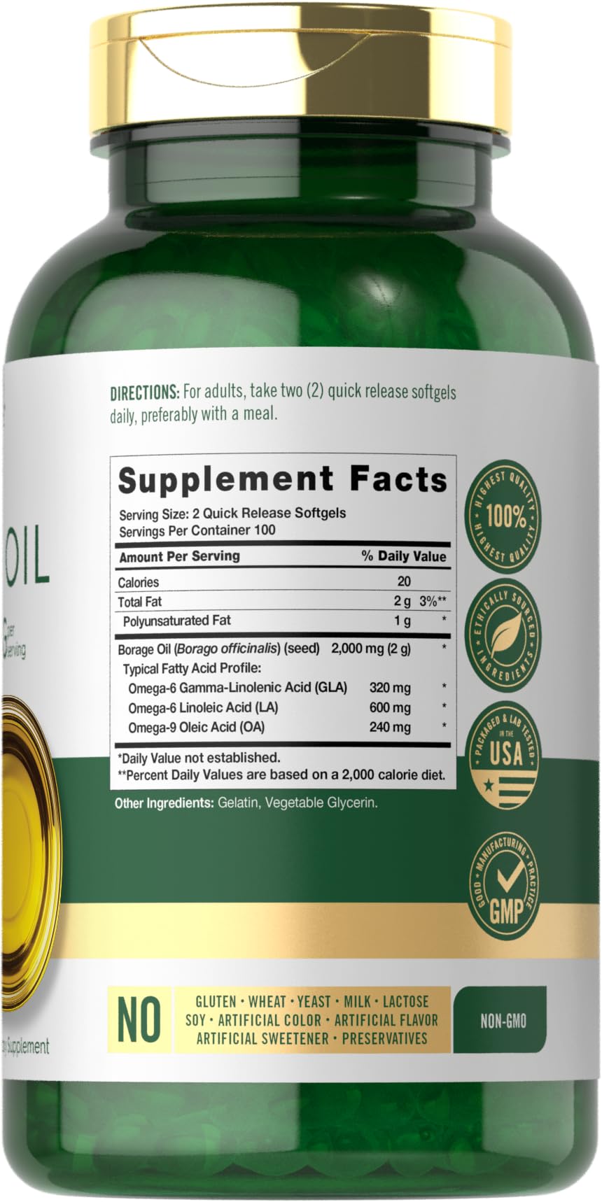 Carlyle Borage Oil Supplement Softgel 200