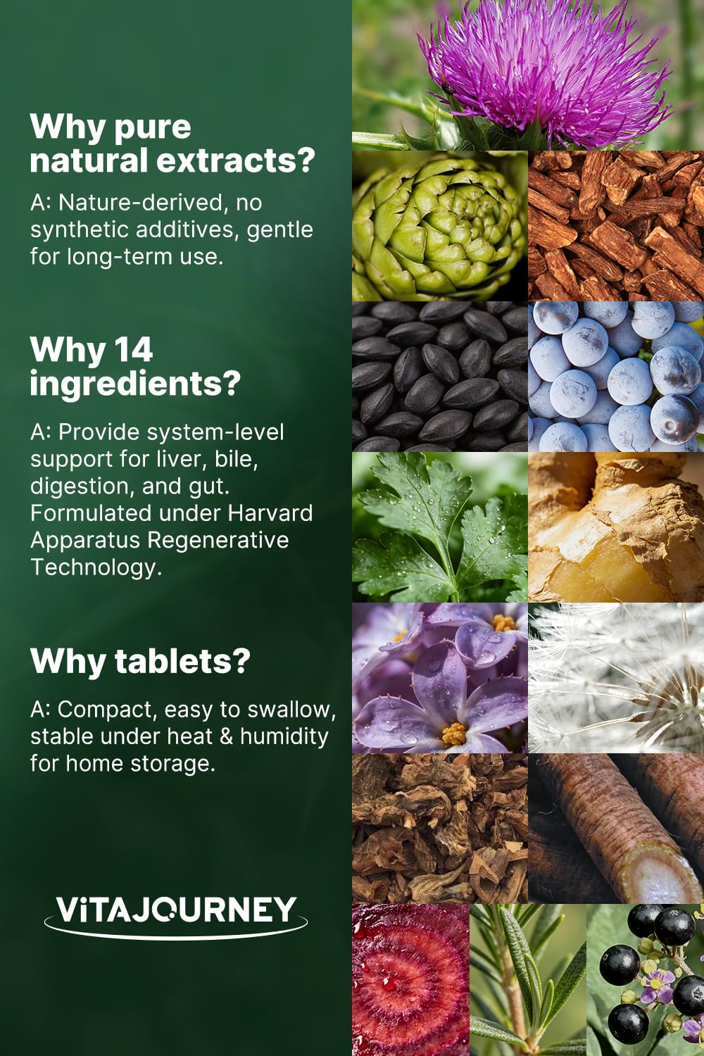 NHDH Milk Thistle Liver Support Supplement, 14-in-1 Herbal Formula, 60 Tablets