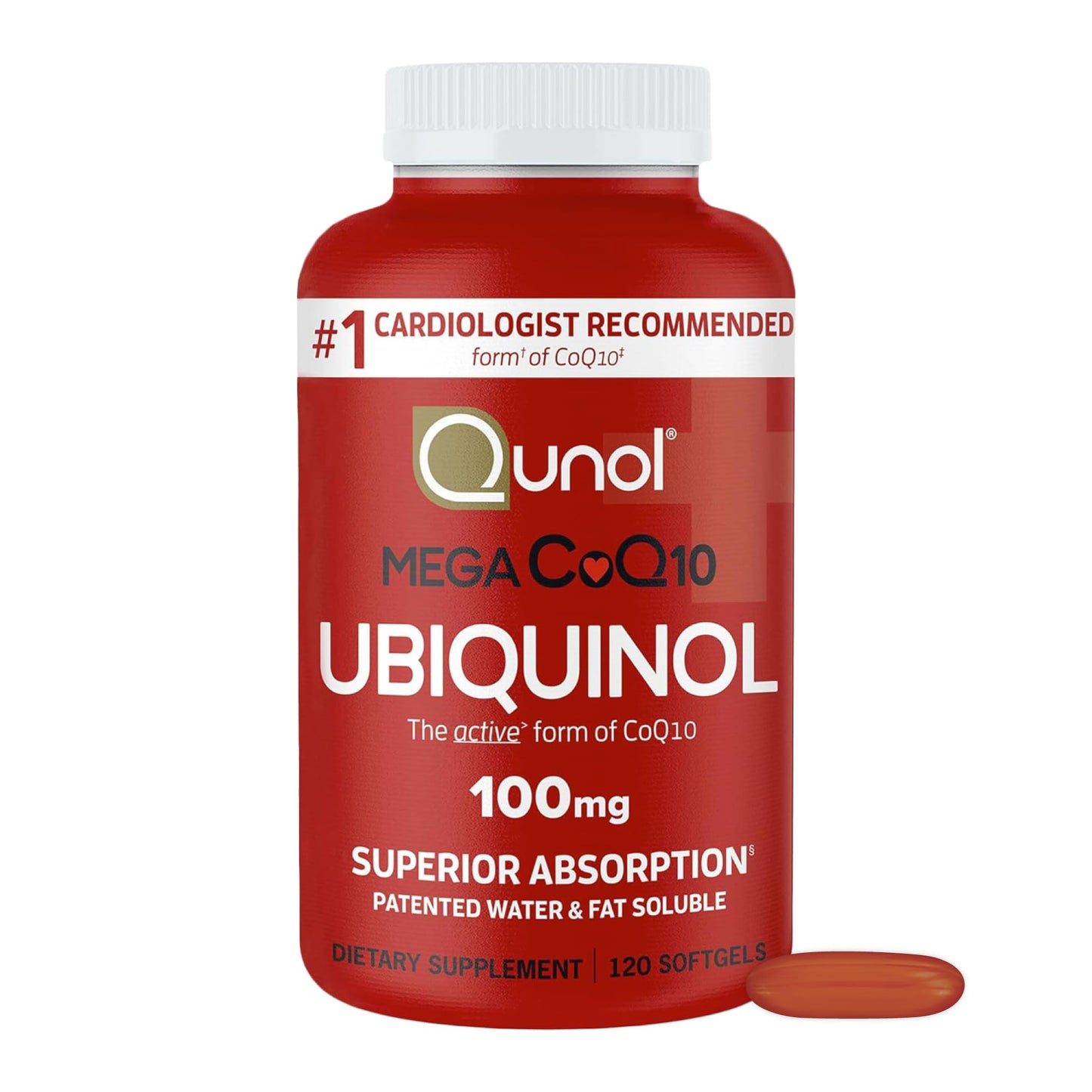 Qunol Mega Ubiquinol CoQ10 100mg Softgels 120 Count