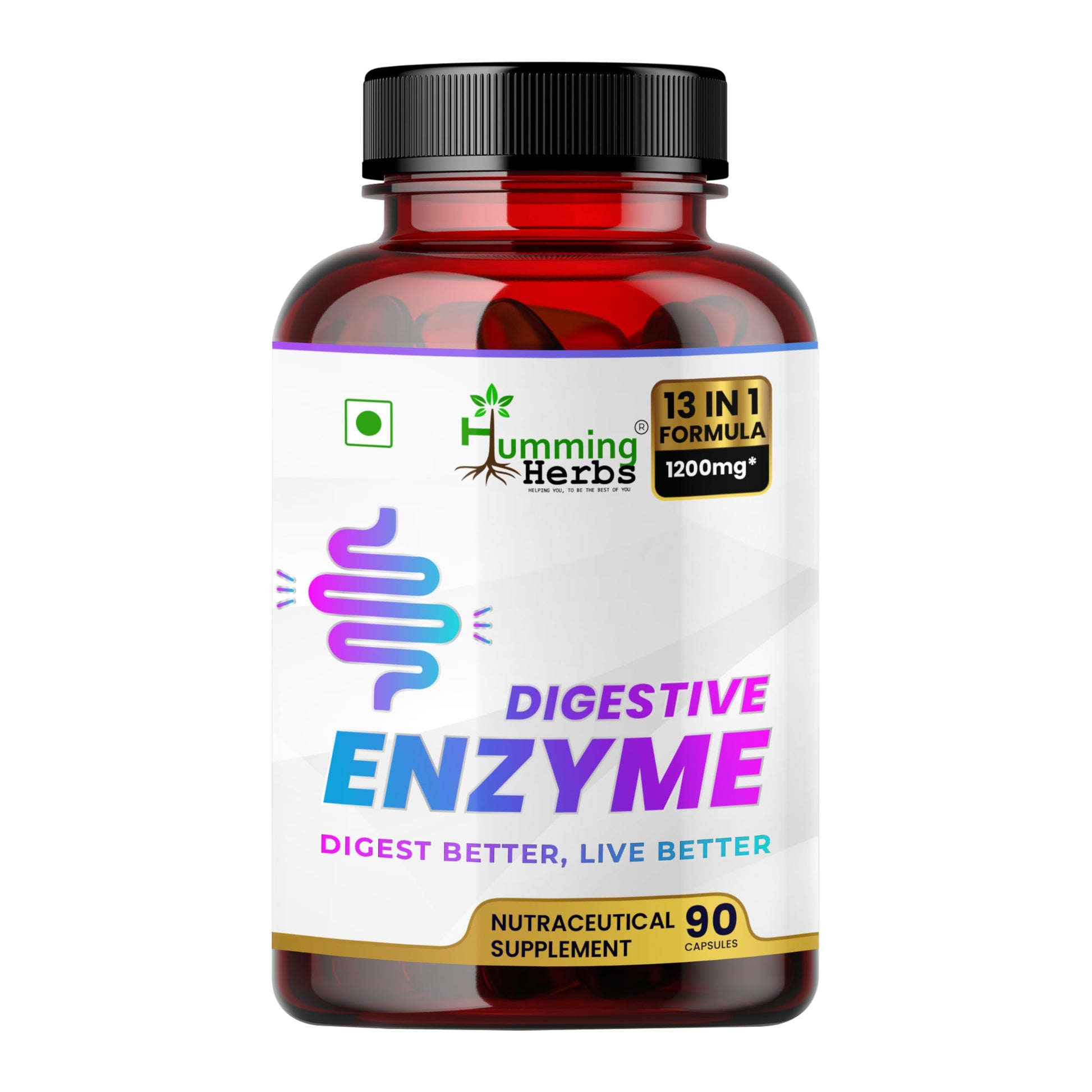 Humming Herbs Digestive Enzyme Capsules 90 Count