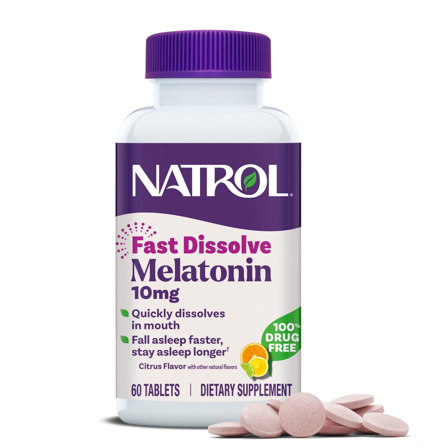 Natrol Fast Dissolve Melatonin 10 mg Tablets, 60 Count