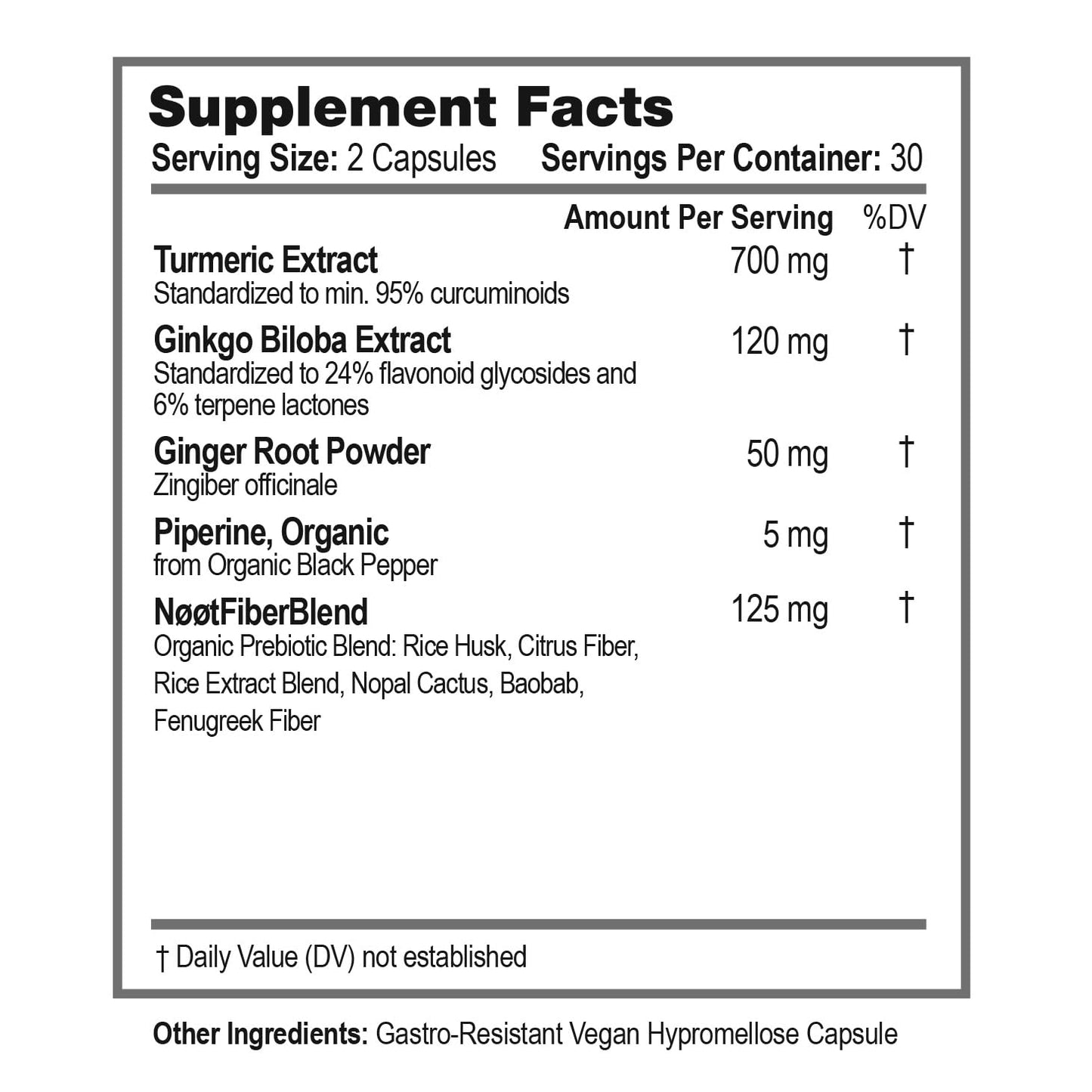 NØØT Neuro Flame Ginkgo Biloba Capsule 60 Count