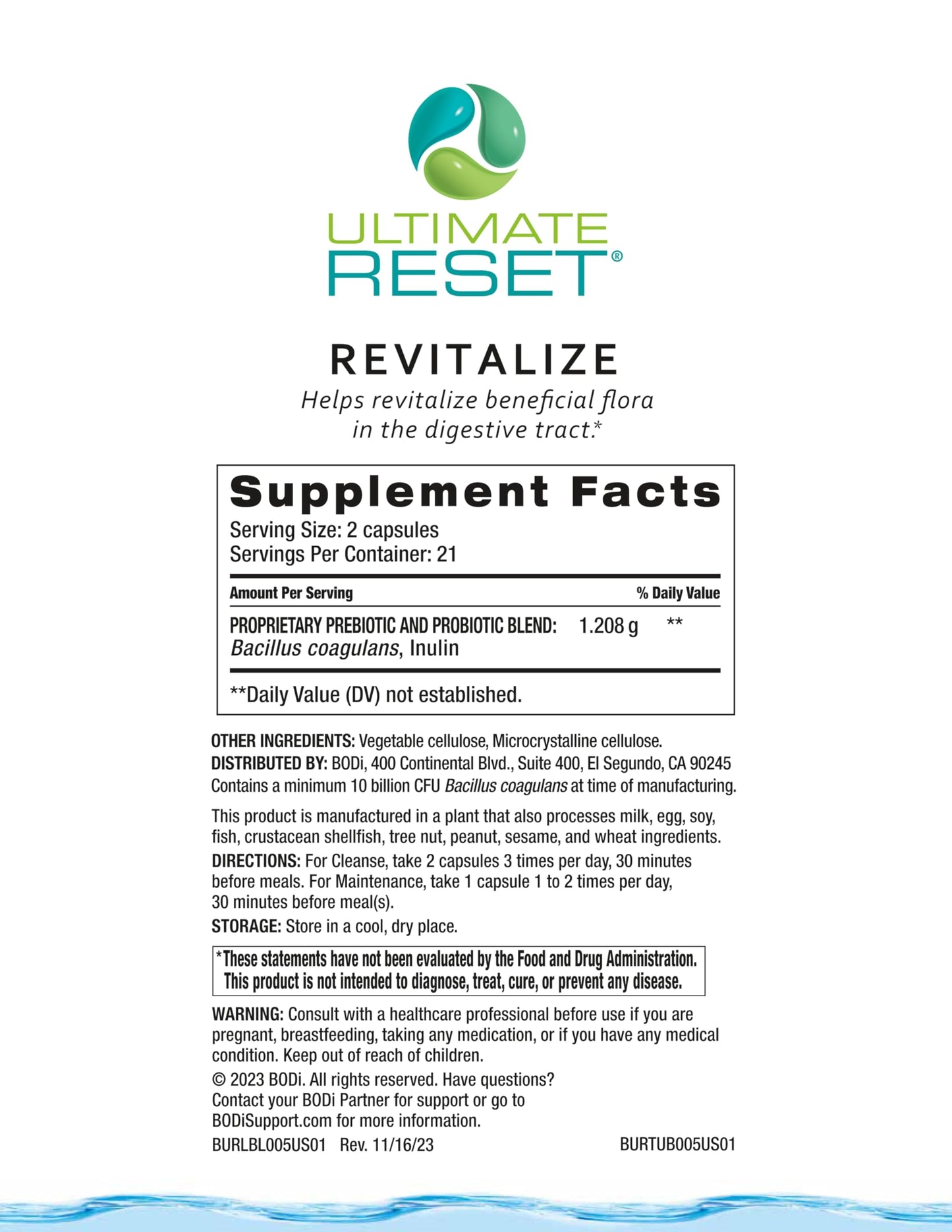 BODi Ultimate Reset Complete Kit – 21-Day Full Body Cleanse Capsules, Pack of 6