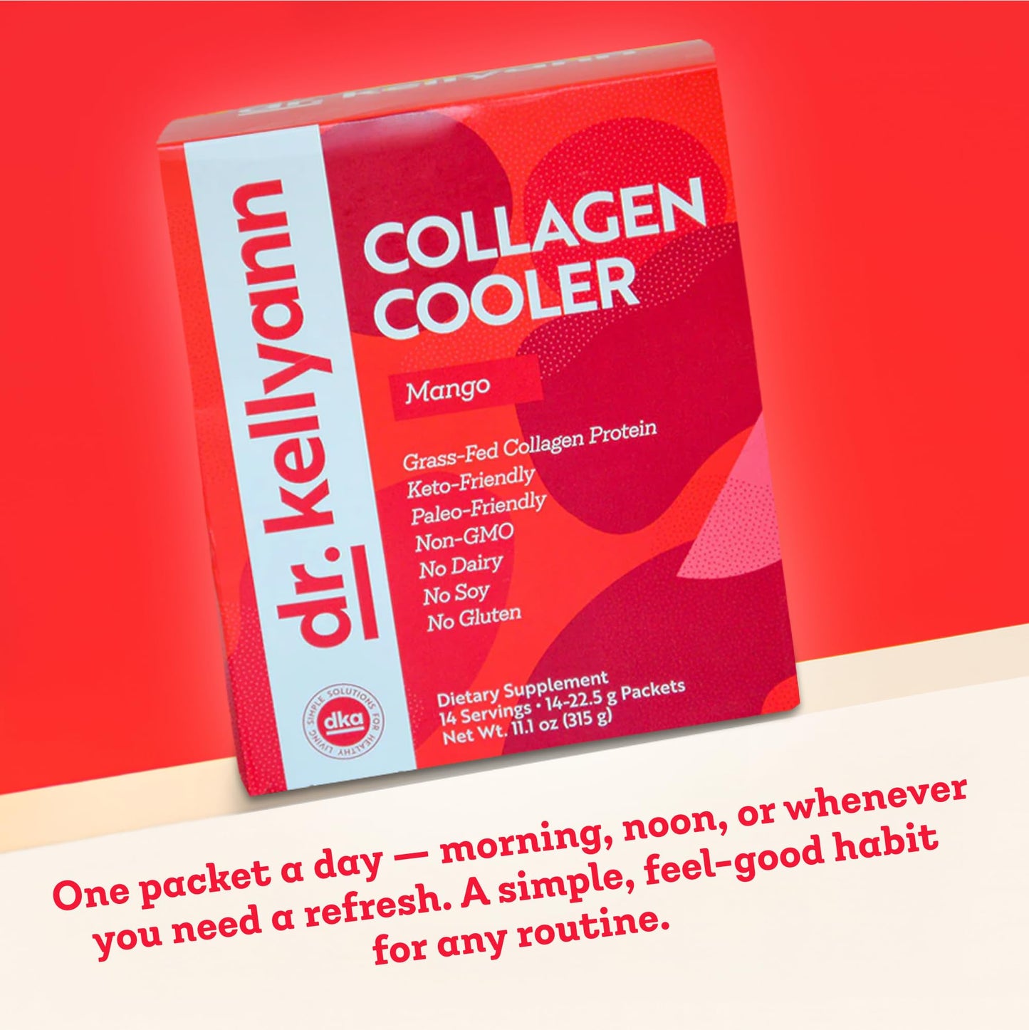 Dr. Kellyann Collagen Cooler Mango Powder 11.1 oz