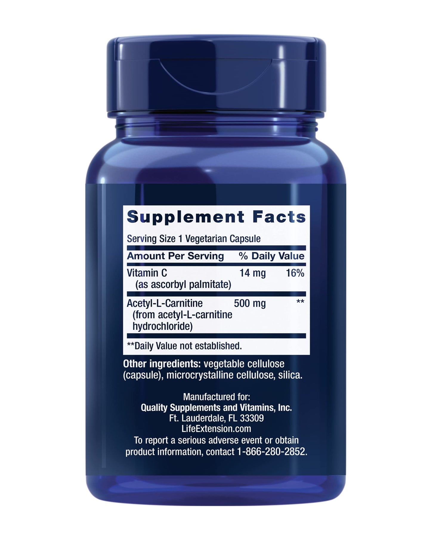 Life Extension Acetyl-L-Carnitine + N-Acetyl-L-Cysteine Capsules, 160 Capsules