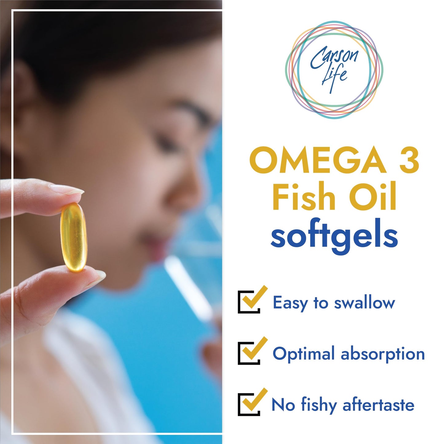 Carson Life DHA EPA Omega-3 Supplement Capsule, 60 Count