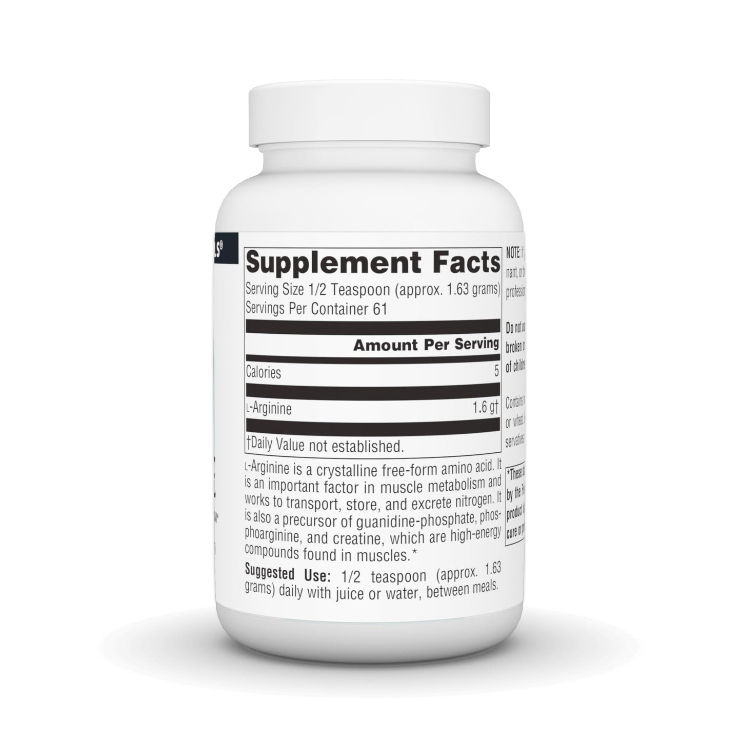 Source Naturals L-Arginine Free Form Supports Muscle Metabolism Powder 3.53 Ounce