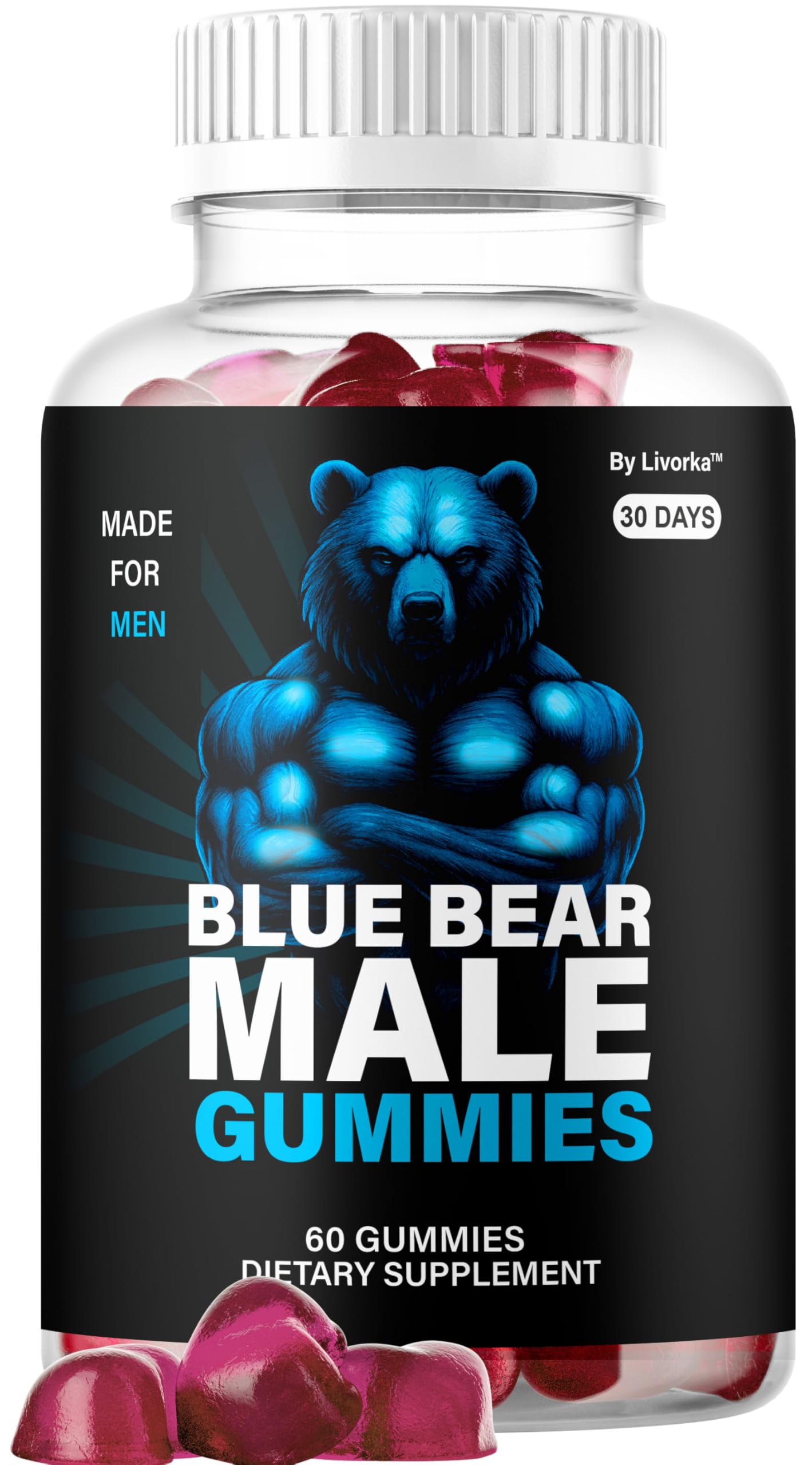 LIVORKA Blue Bear Gummies Gummy, 60 Count