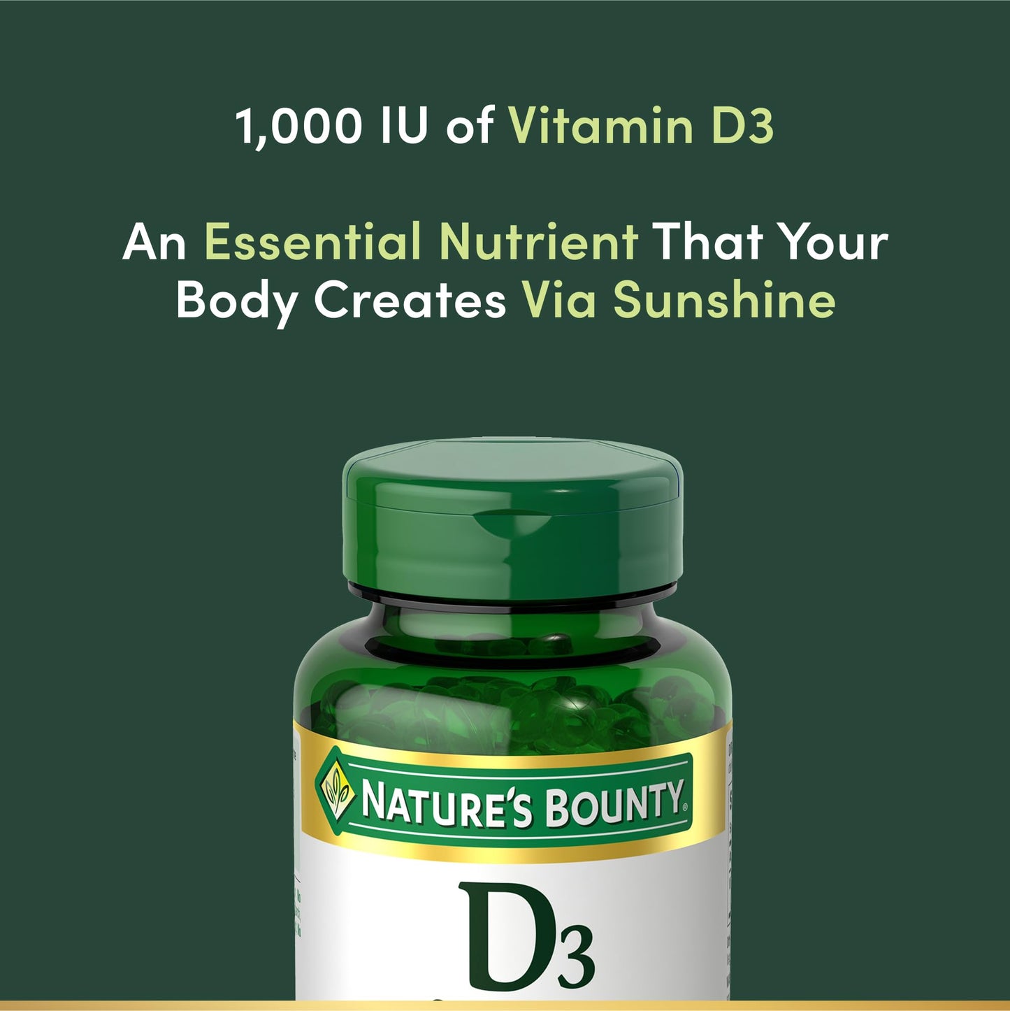 Nature's Bounty Vitamin D3 1000 IU Softgels, 350 Count