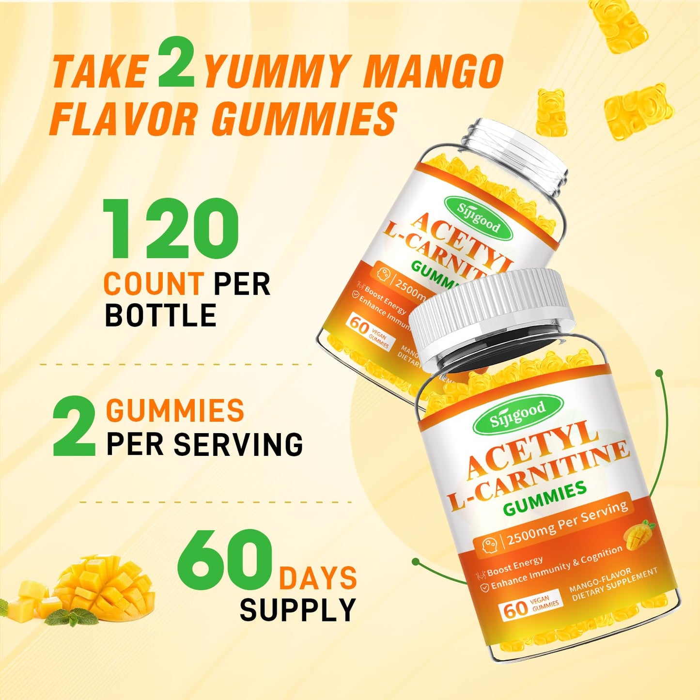 Sijigood Acetyl L-Carnitine Gummies 120 Count