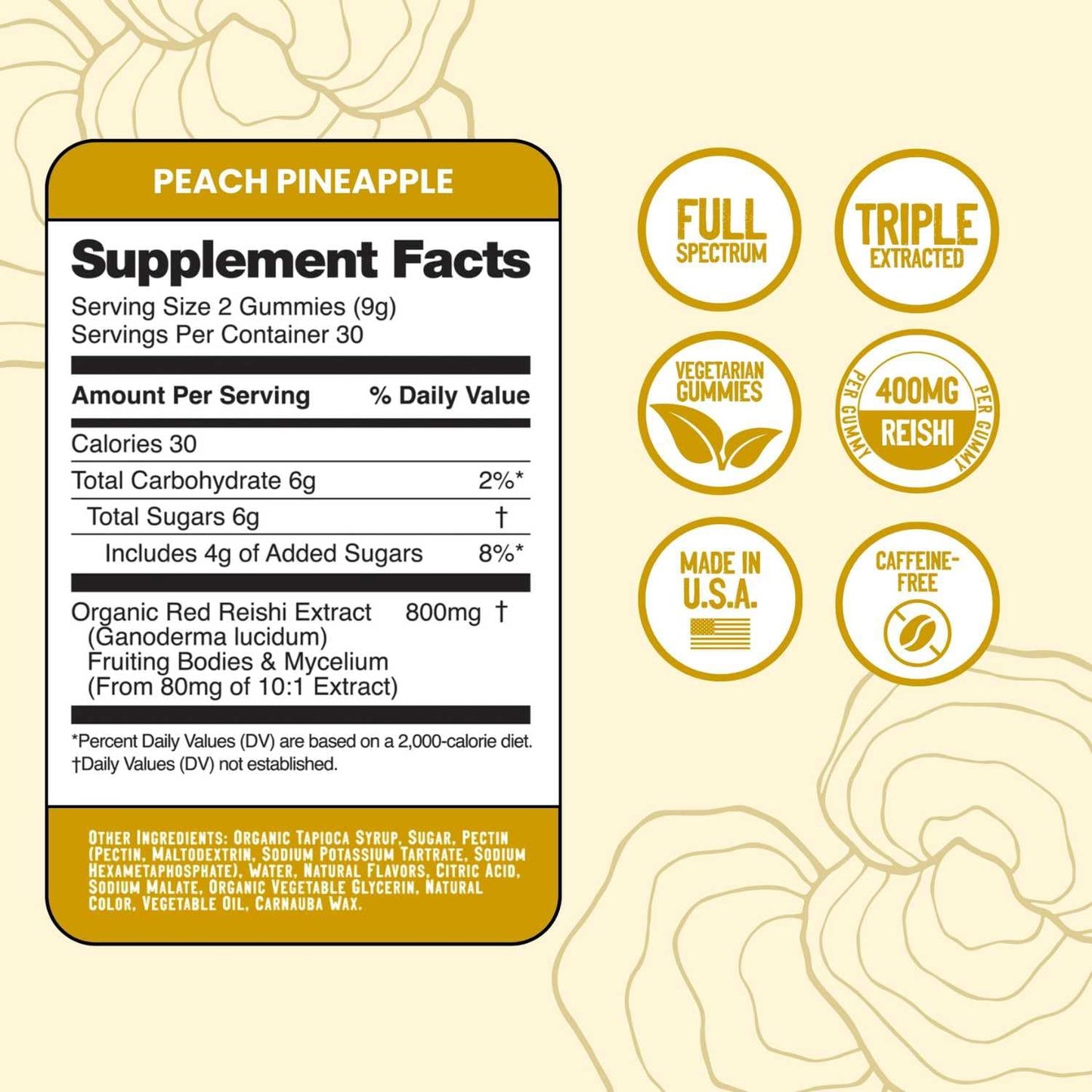 Troomy Nootropics Reishi Calm Gummies, 60 Count