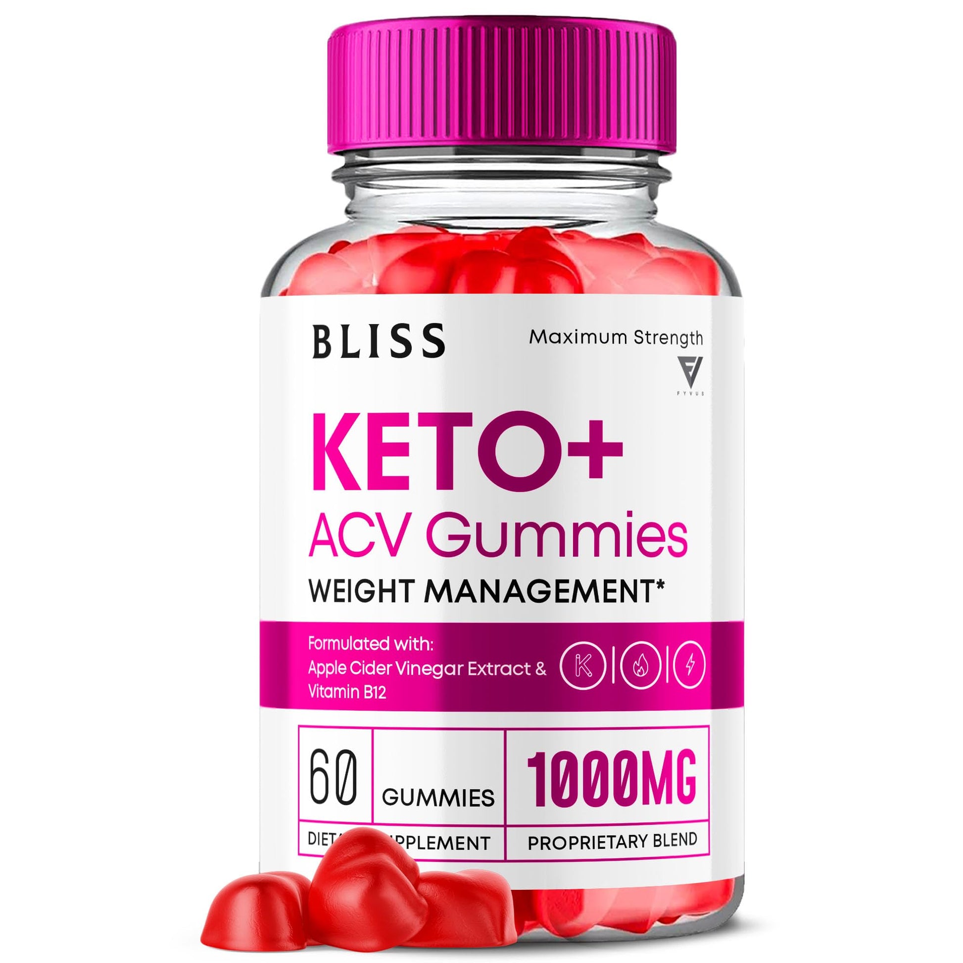 Fyvus Bliss Keto ACV Gummies 60 Count