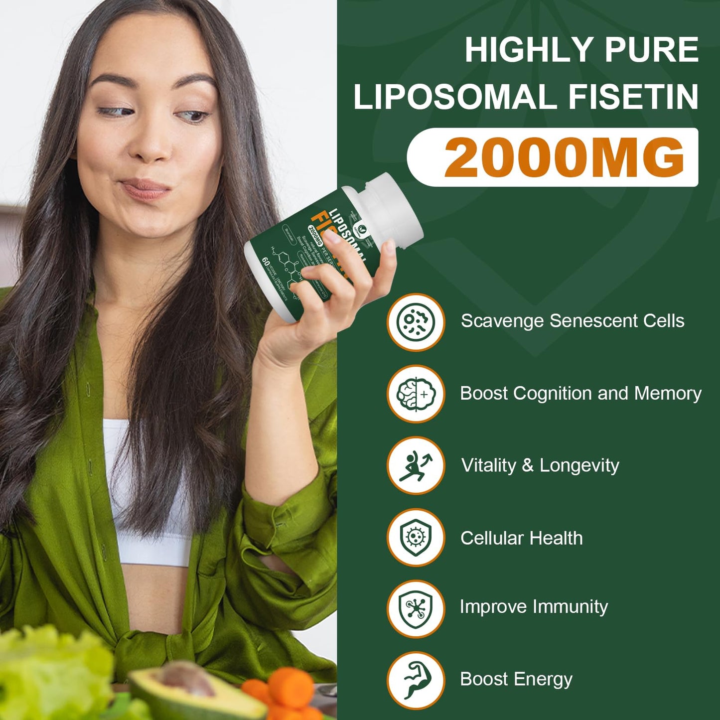 NICMIN Liposomal Fisetin Supplement 180 Capsules