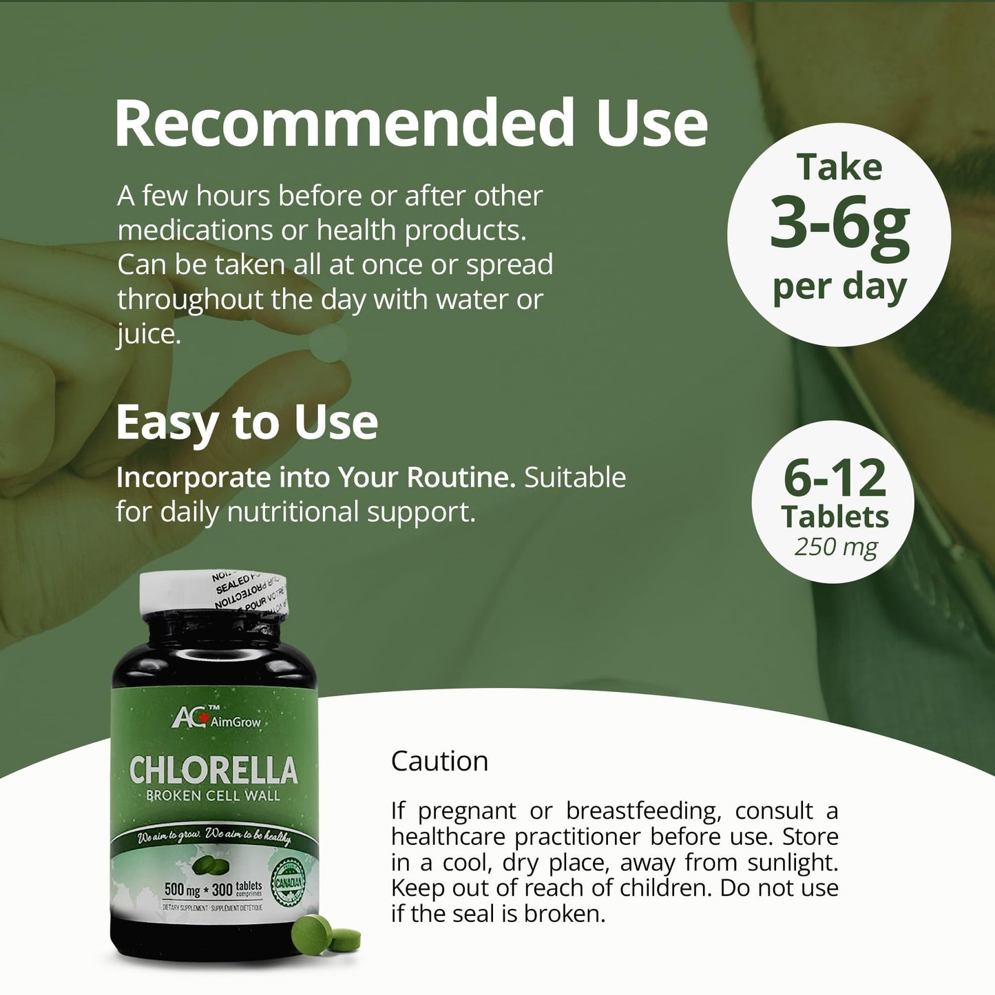 Aimgrow Chlorella Tablets 300 Count