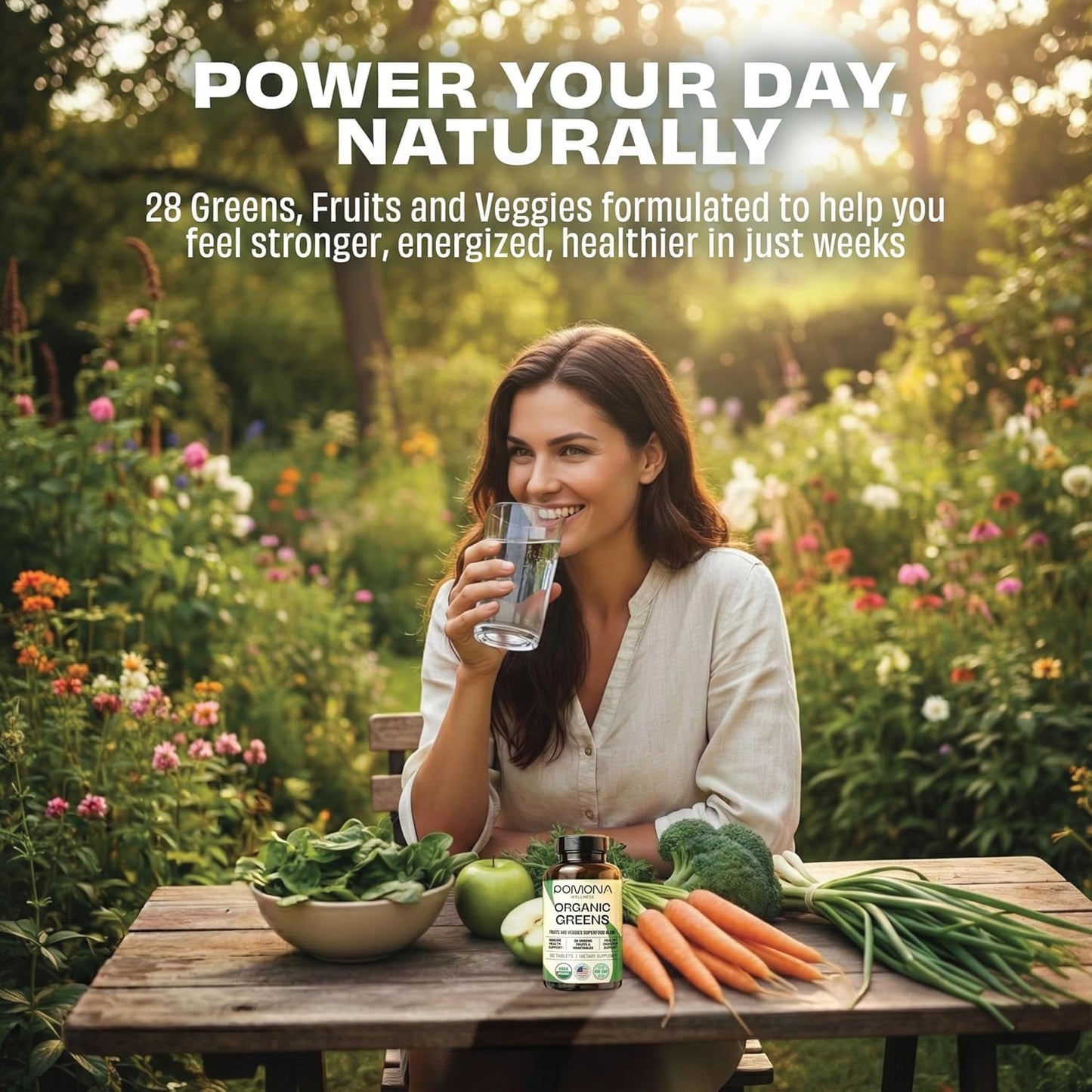 Pomona Wellness Super Greens Supplement Tablets, 120 Tablets