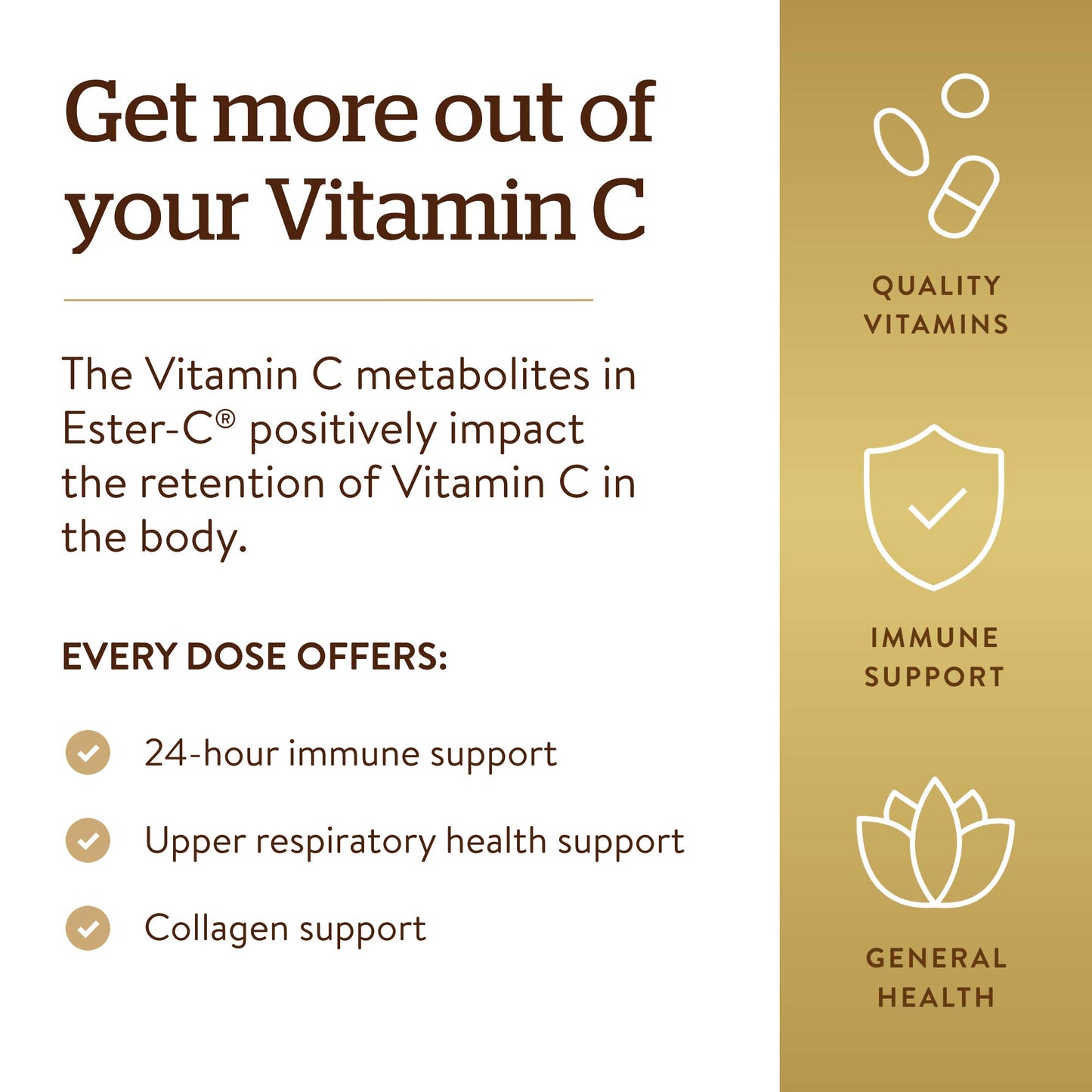 Solgar Ester-C Plus 1000 mg Vitamin C Capsules, 50 Count