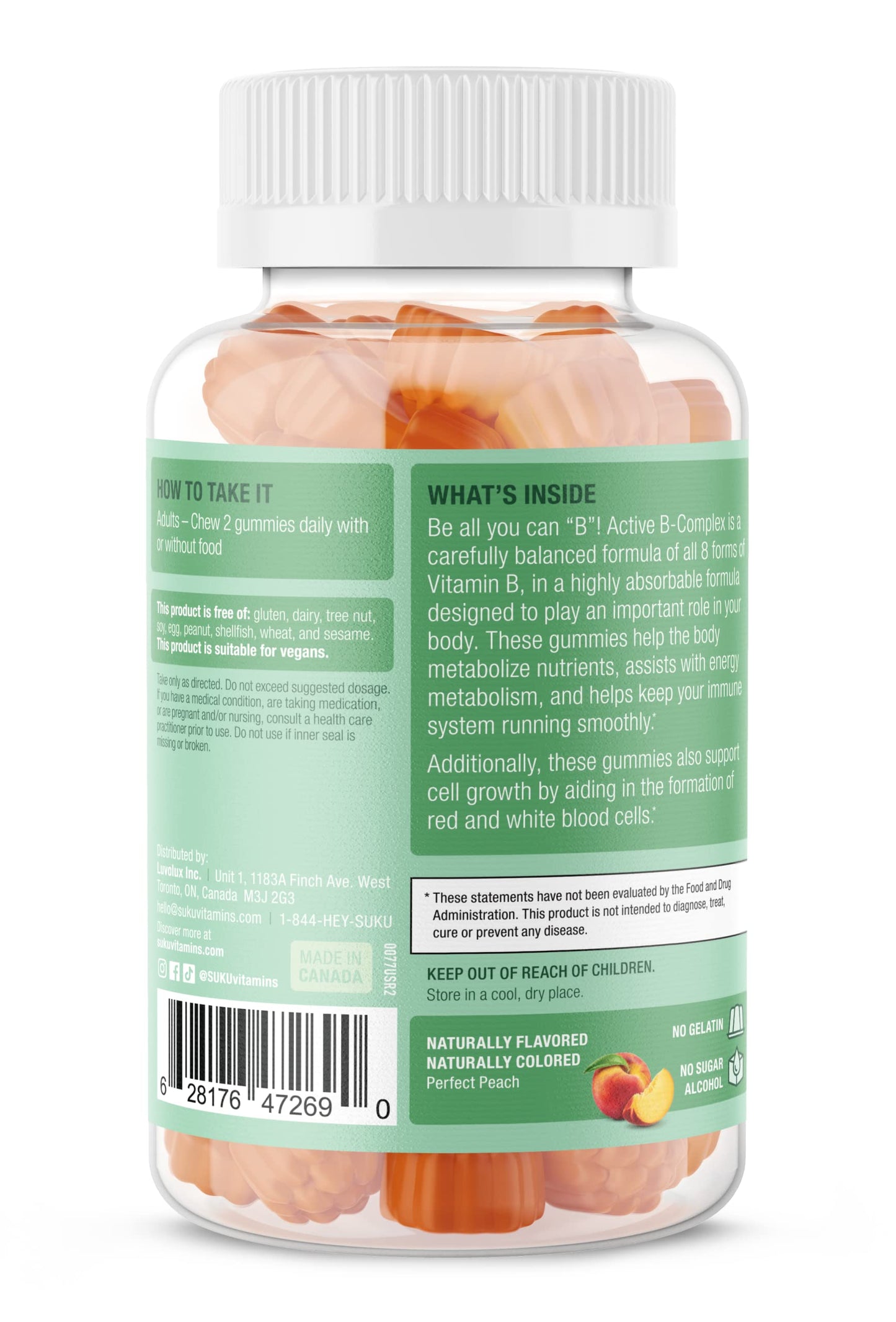 SUKU Vitamin B Complex Gummies with Vitamin C 50 Gummies