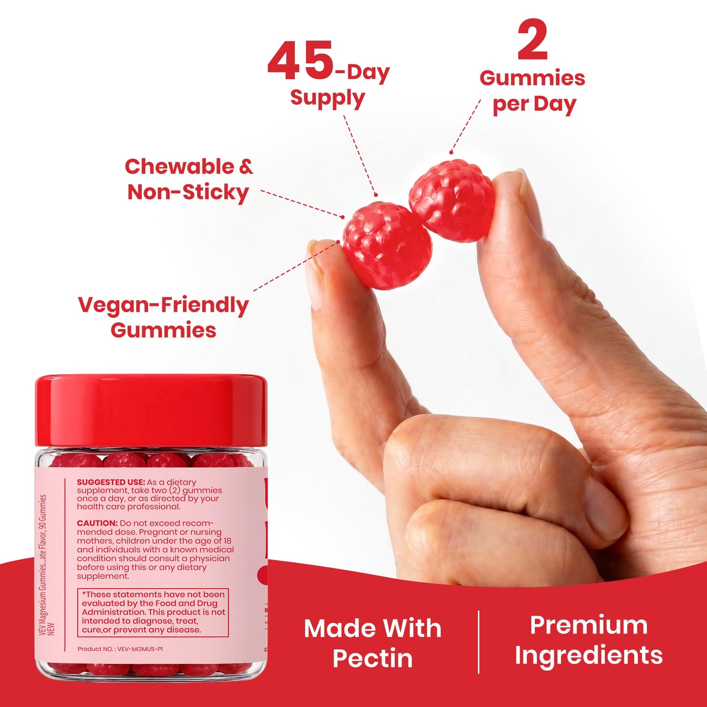 VEV UPMAGO Post-Activity Magnesium Gummies 90 Count