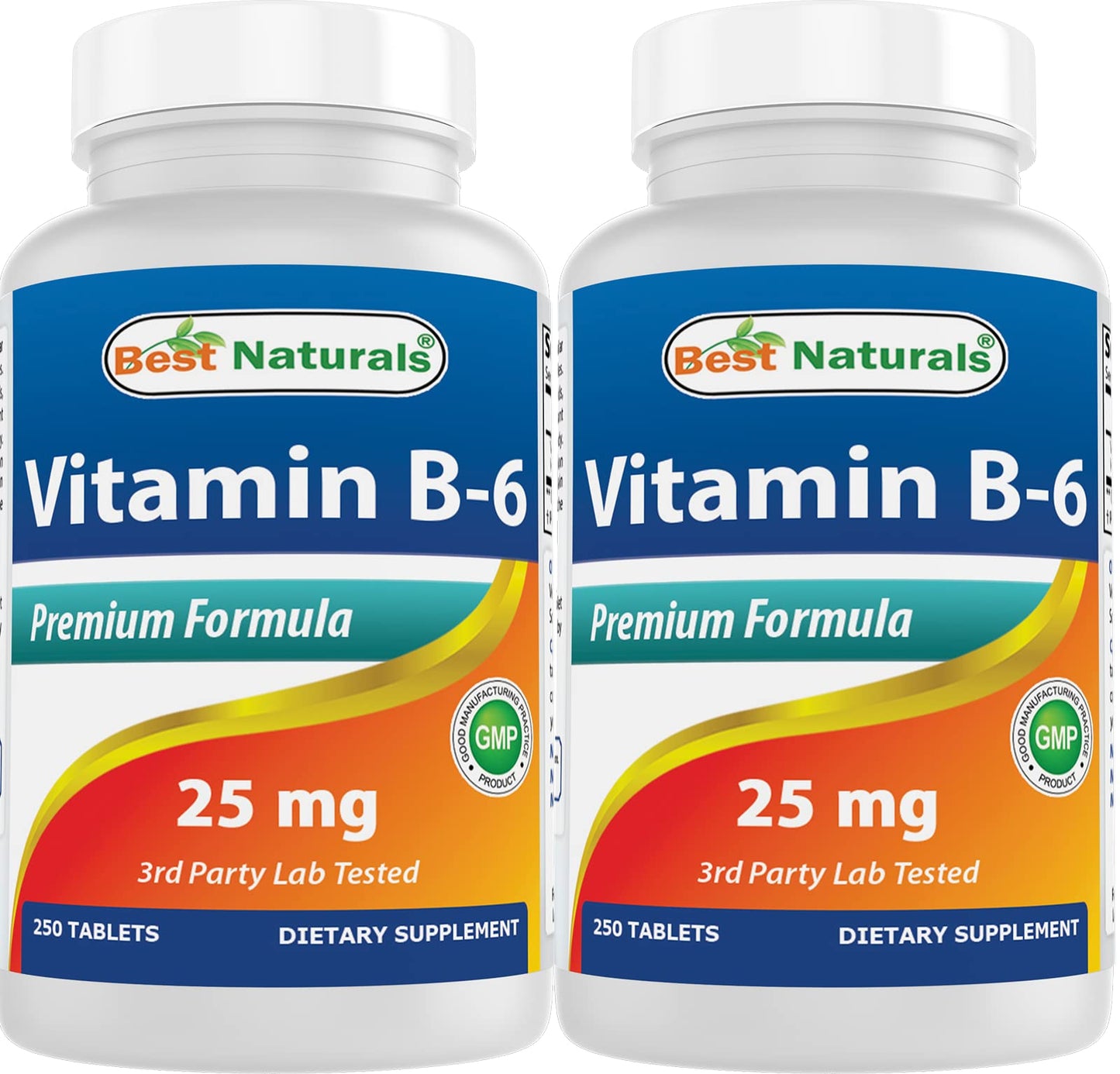 Best Naturals Vitamin B6 25mg, 500 Tablets