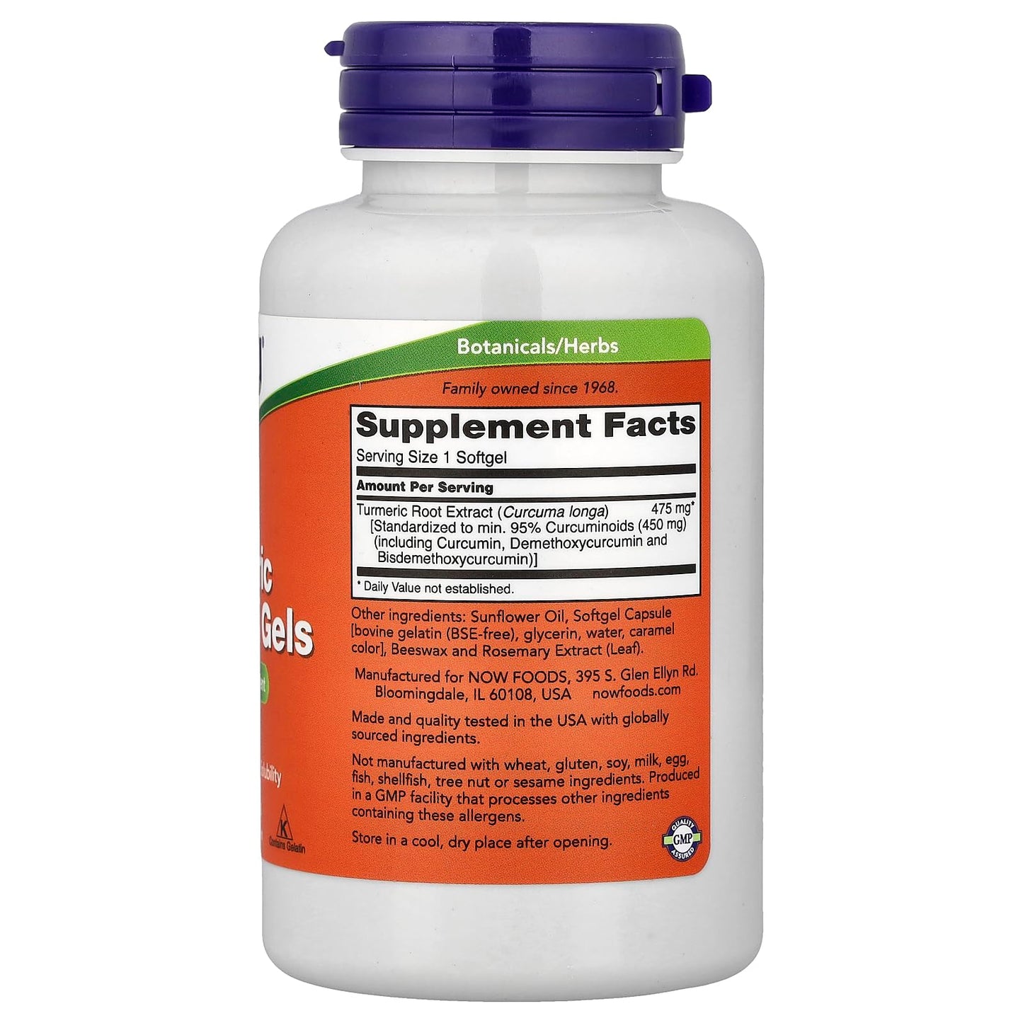 NOW Foods Turmeric Curcumin Softgels 60 Count