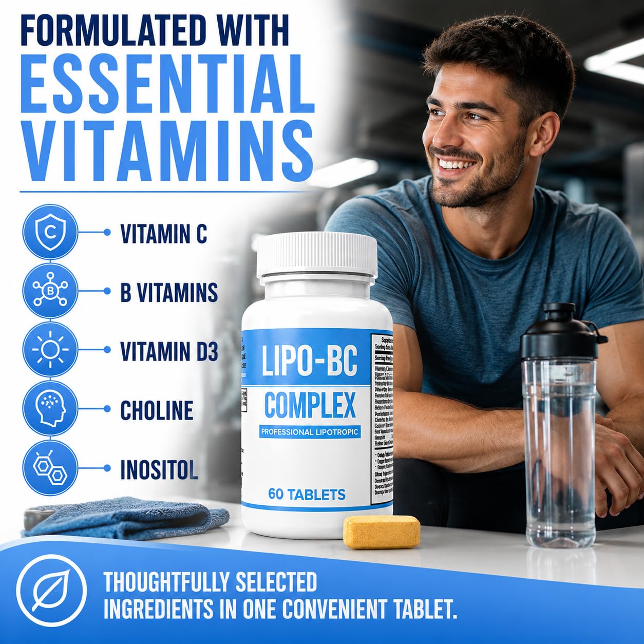 Legere Pharmaceuticals LIPO-BC Vitamin B-Complex Tablets, 120 Tablets