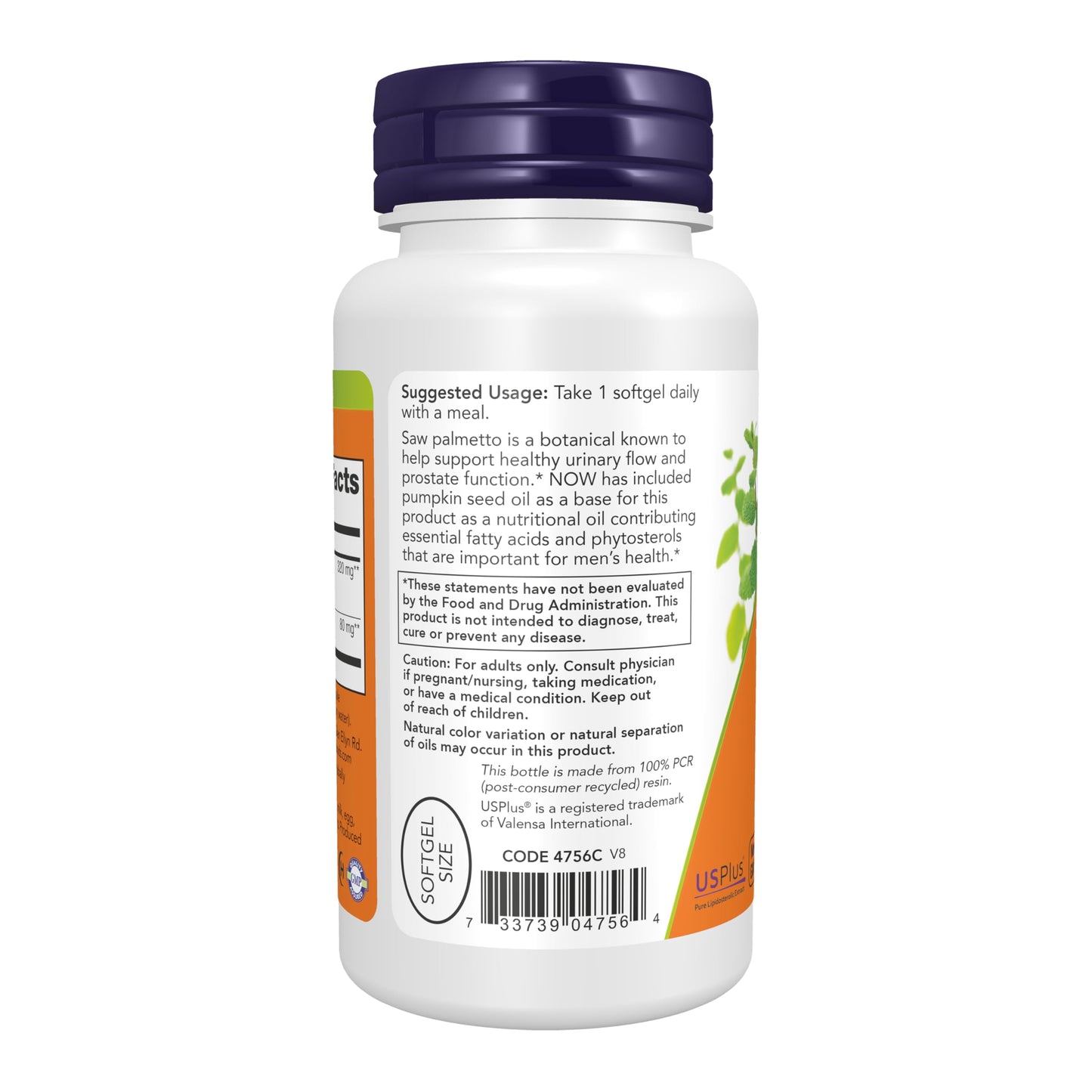 NOW Foods Saw Palmetto Extract 320 mg with Pumpkin Seed Oil Softgels, 90 Count