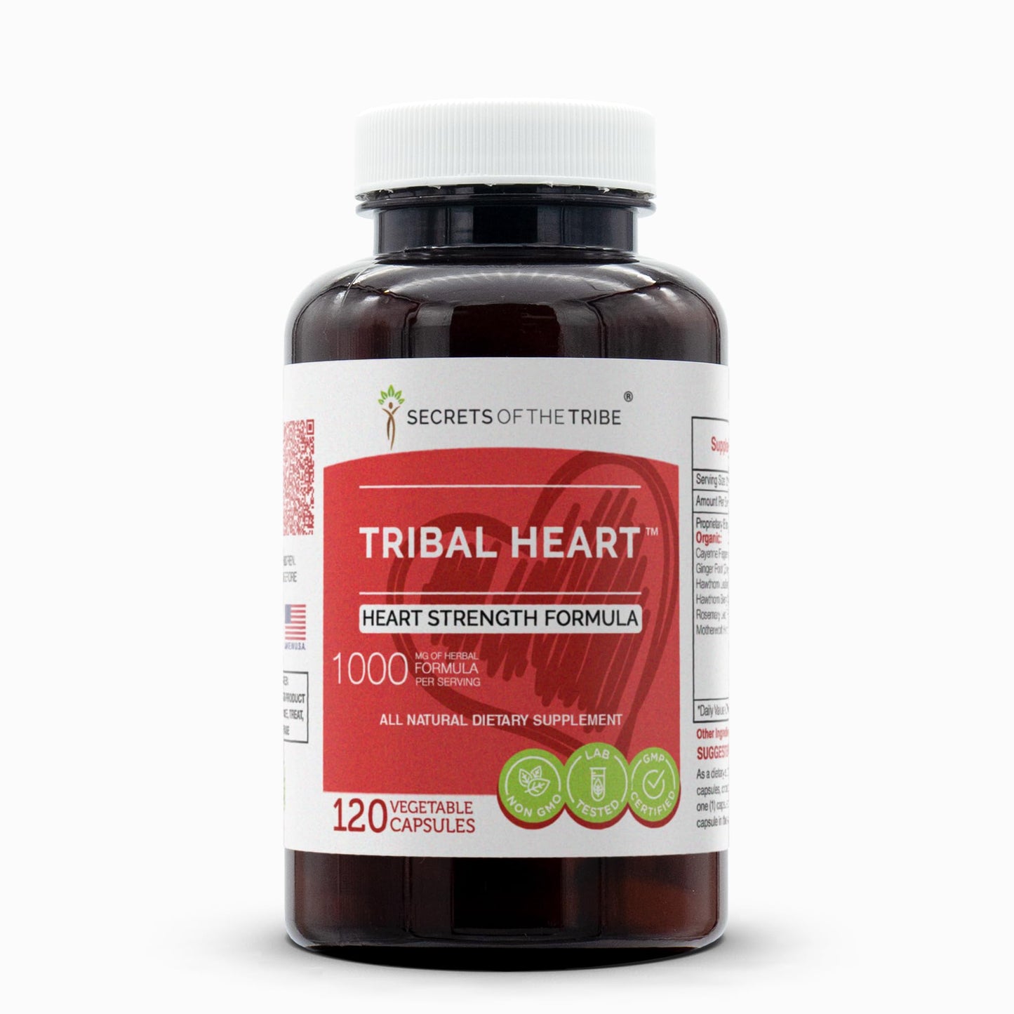 Secrets of the Tribe Tribal Heart, Heart Strength Formula, Herbal Supplement Blend 120 Capsules