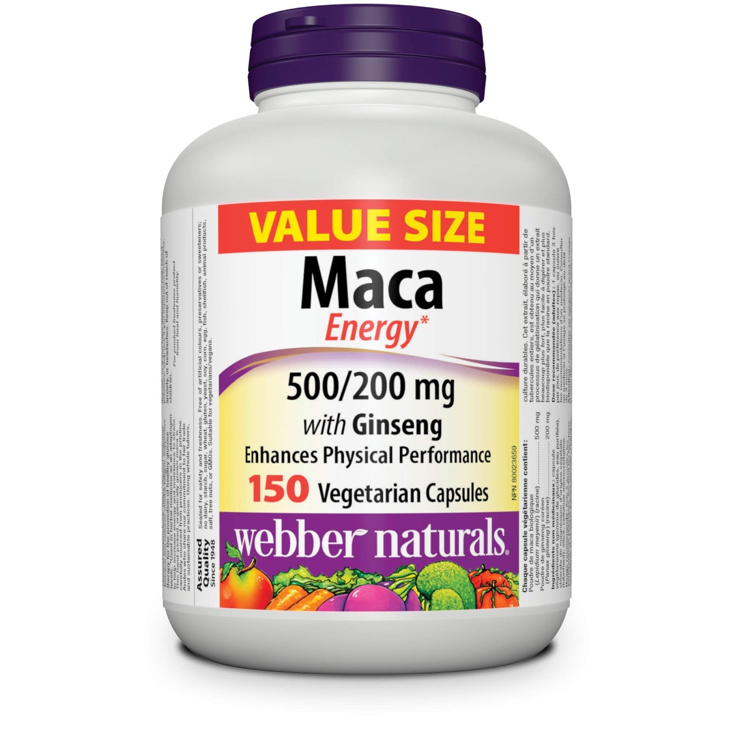 Webber Naturals Maca Energy with Ginseng Capsule, 150 Count