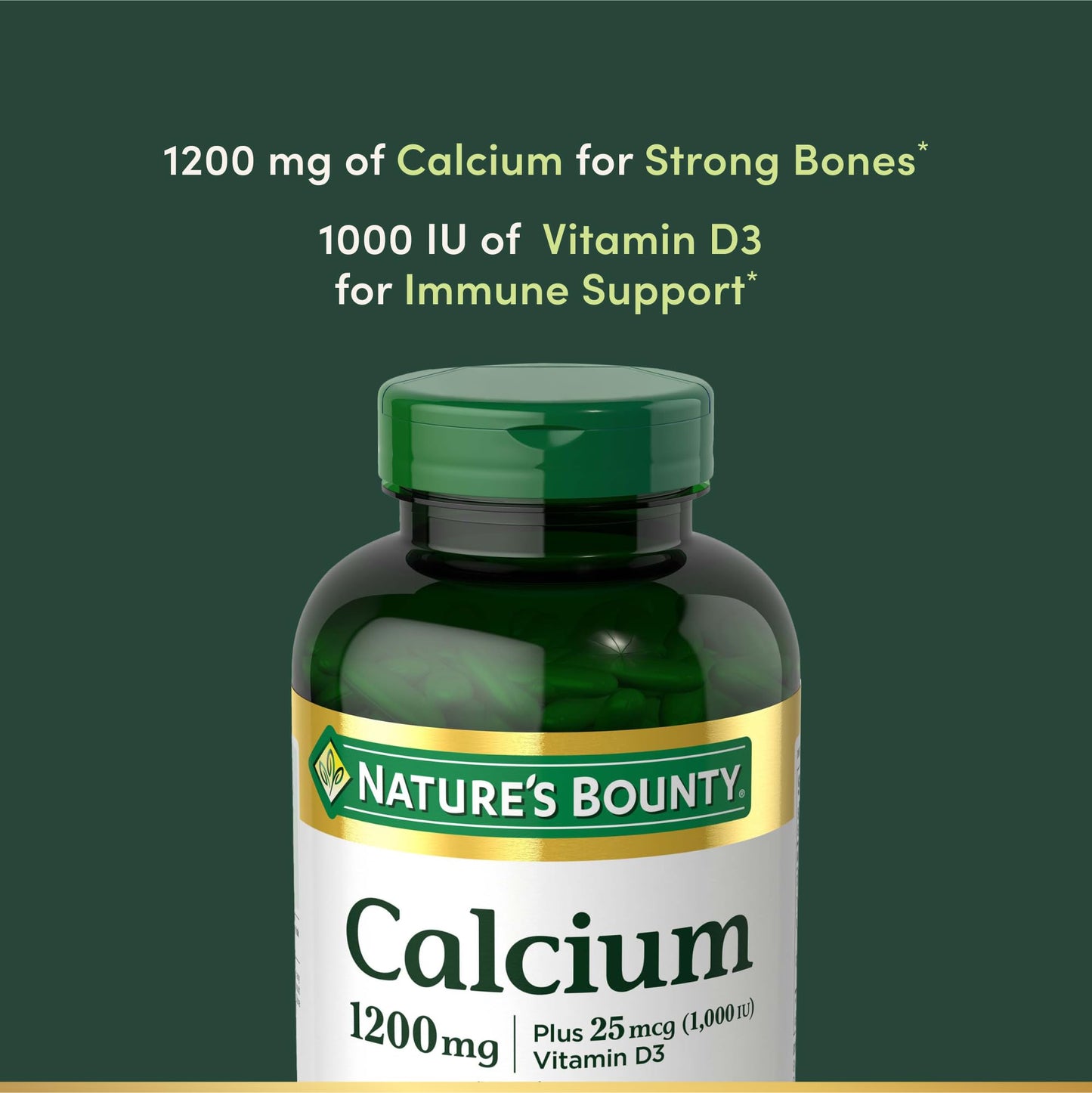 Nature's Bounty Calcium 1200 mg with Vitamin D3 Softgels, 220 Count