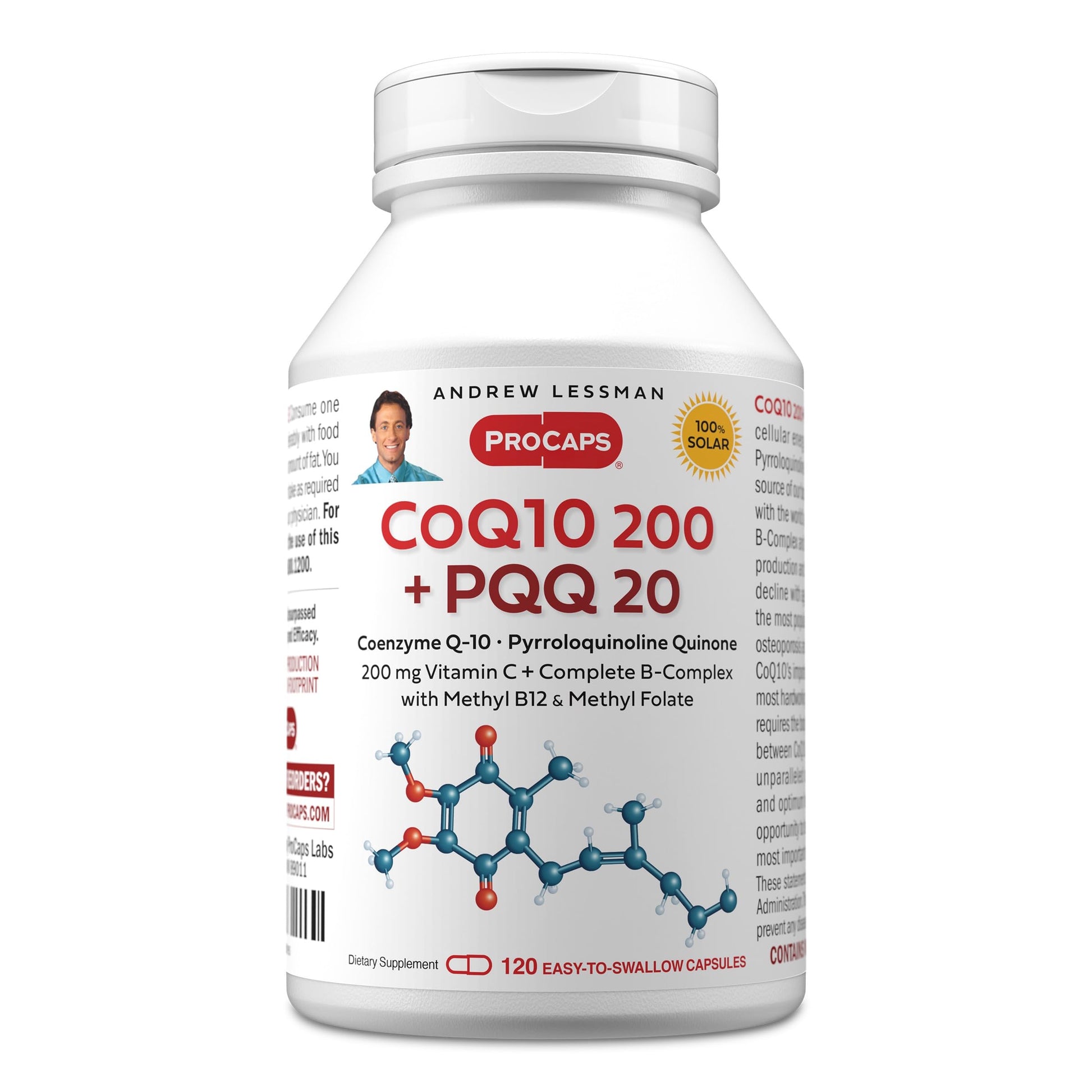 Andrew Lessman ProCaps Coenzyme Q-10 200 mg plus PQQ 20 mg Capsule, 120 Count