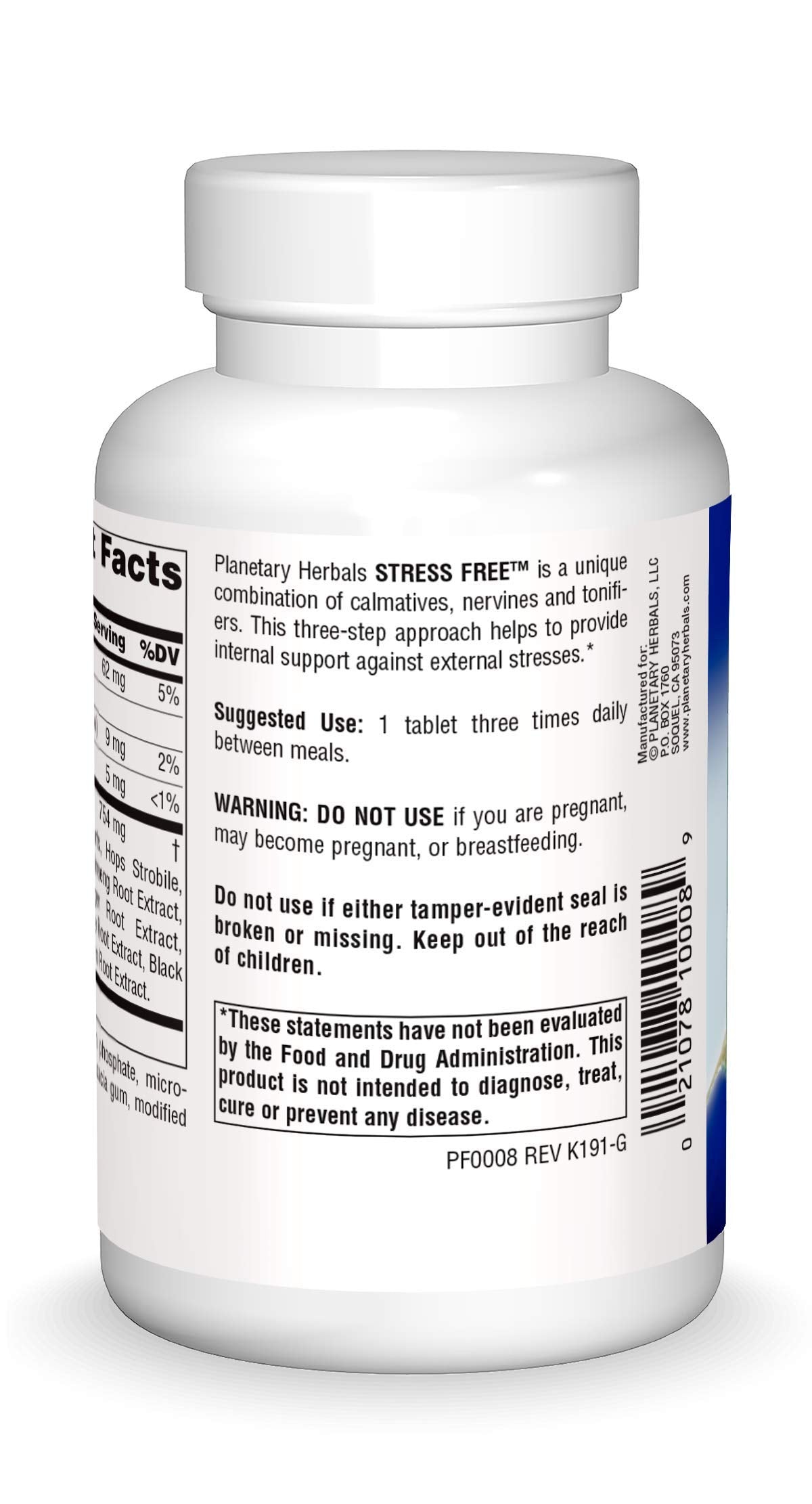 Planetary Herbals Stress Free Calm Formula Tablets, 60 Count
