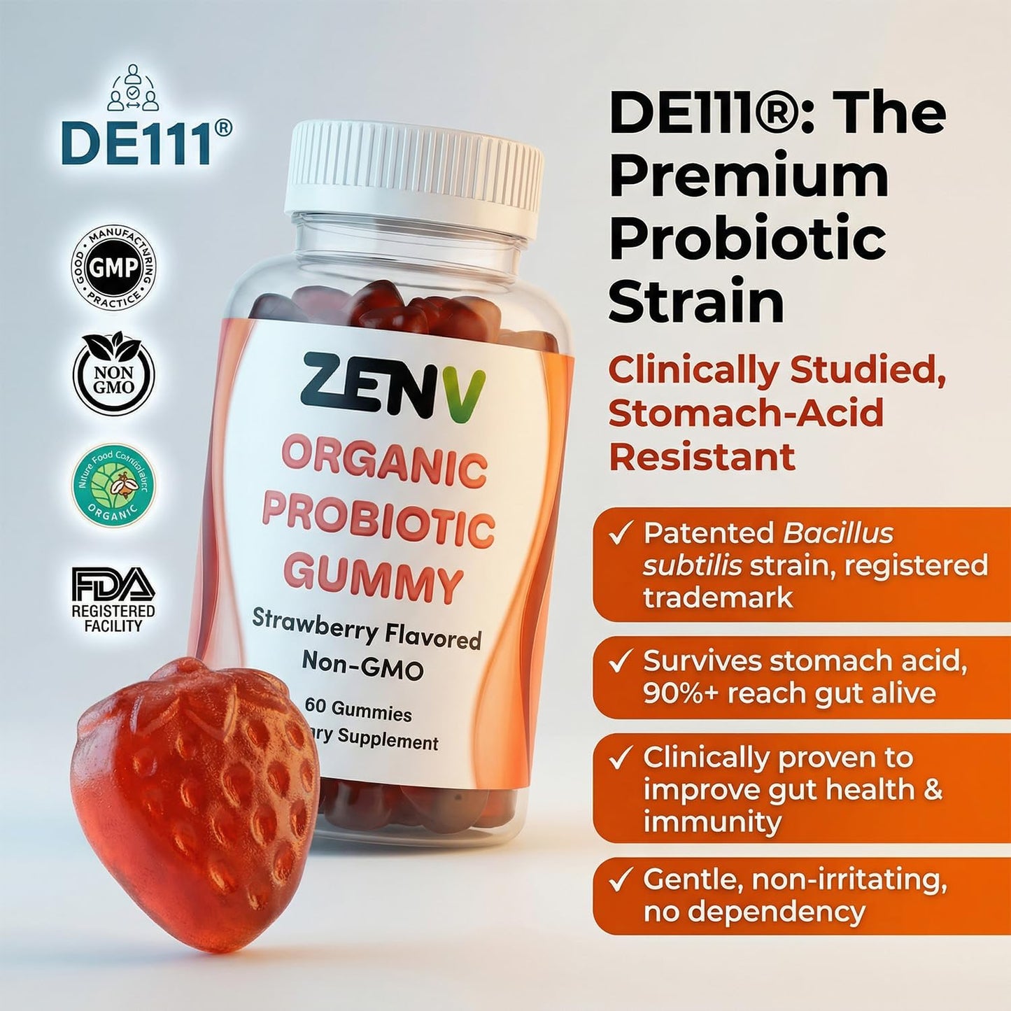 ZENV Probiotic Gummies 60 Count